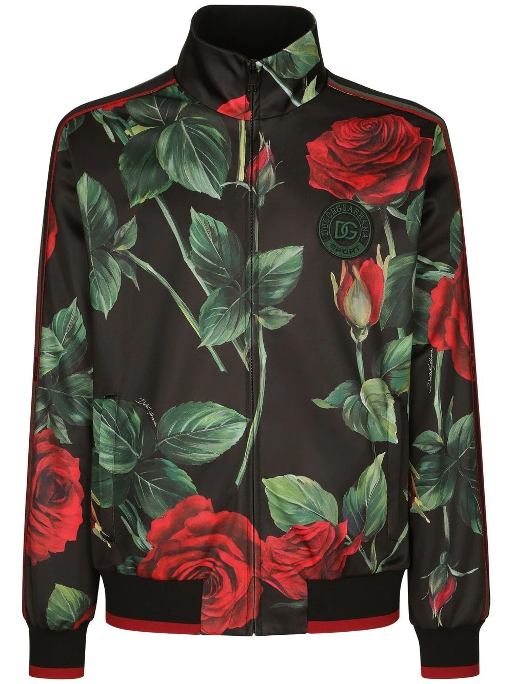 rose-print track jacket - 1