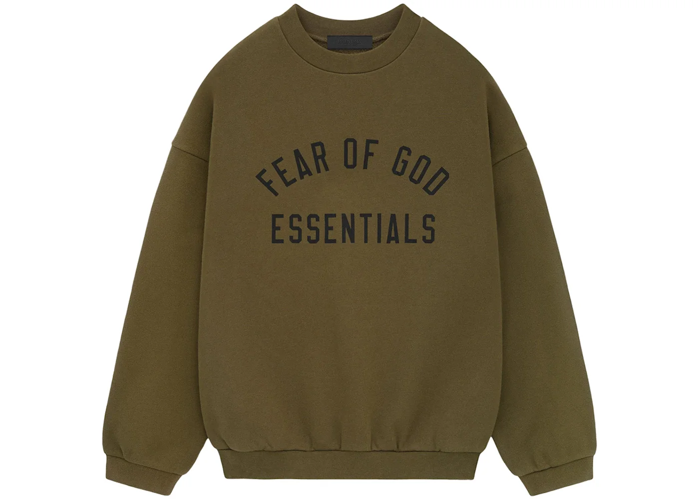 Fear of God Essentials Fleece Crewneck Olive - 1