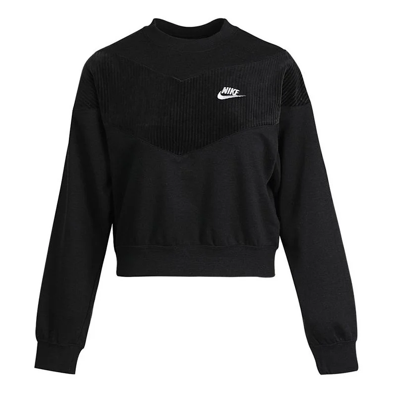 (WMNS) Nike Sportswear HRTG Crew 'Black' CZ1877-010 - 1