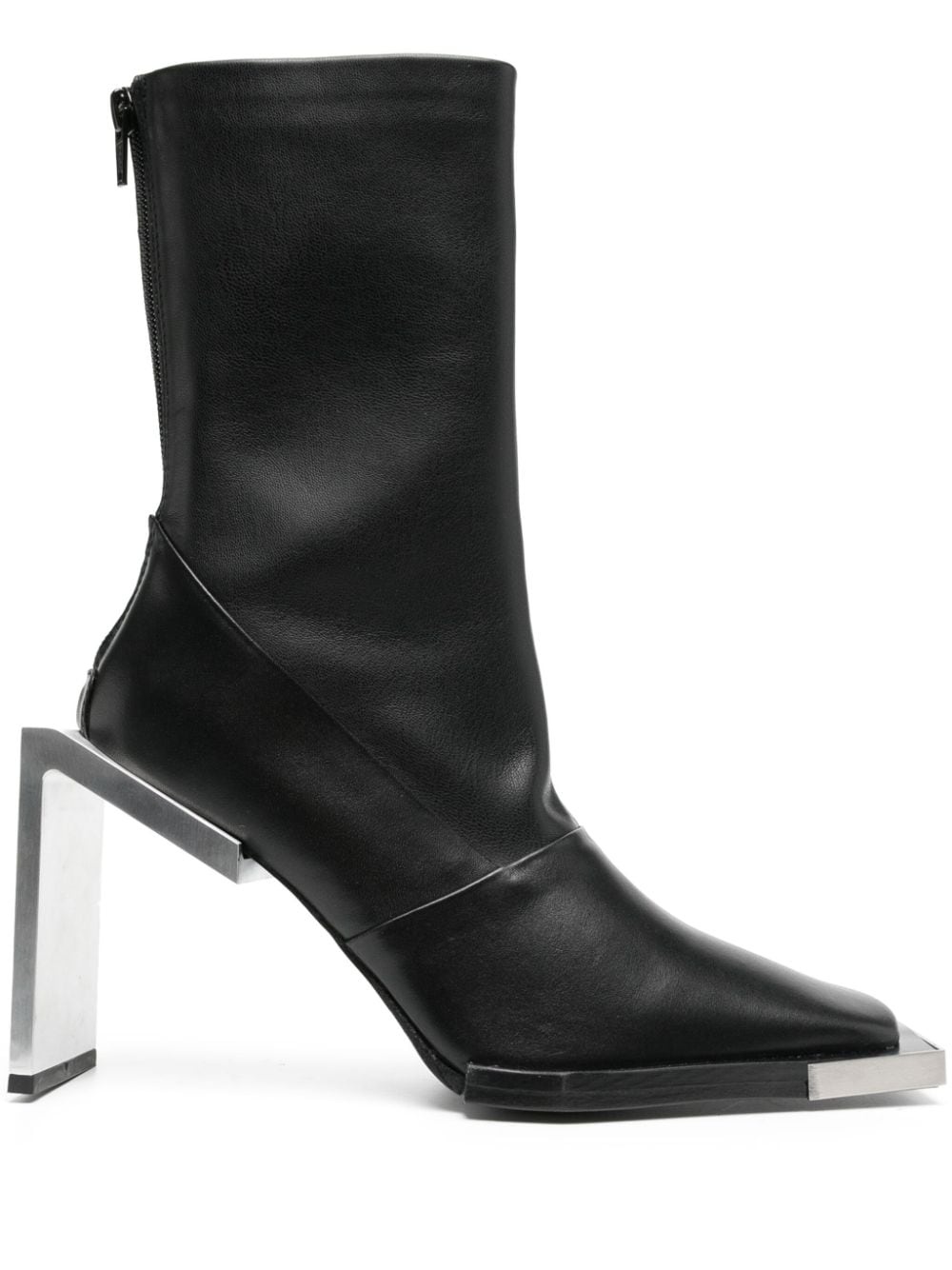 105mm square-toe leather boots - 1