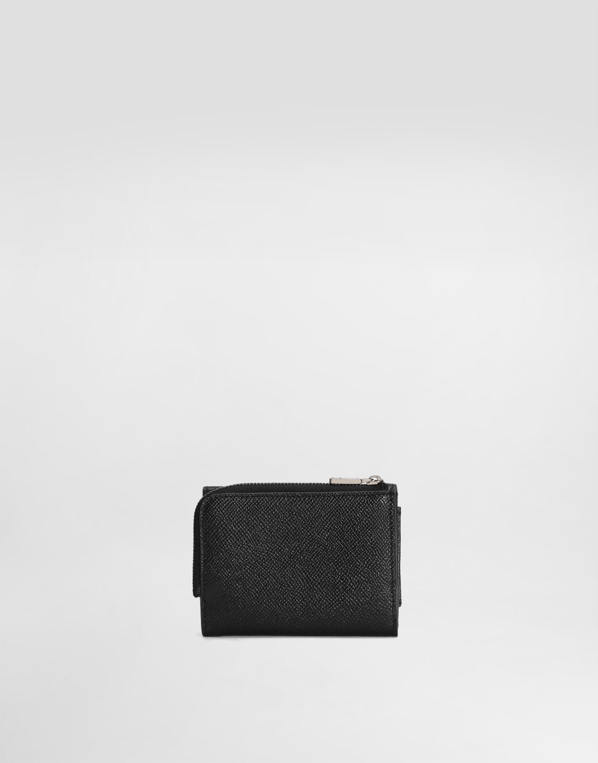 Calfskin French-flap wallet with logo tag - 3
