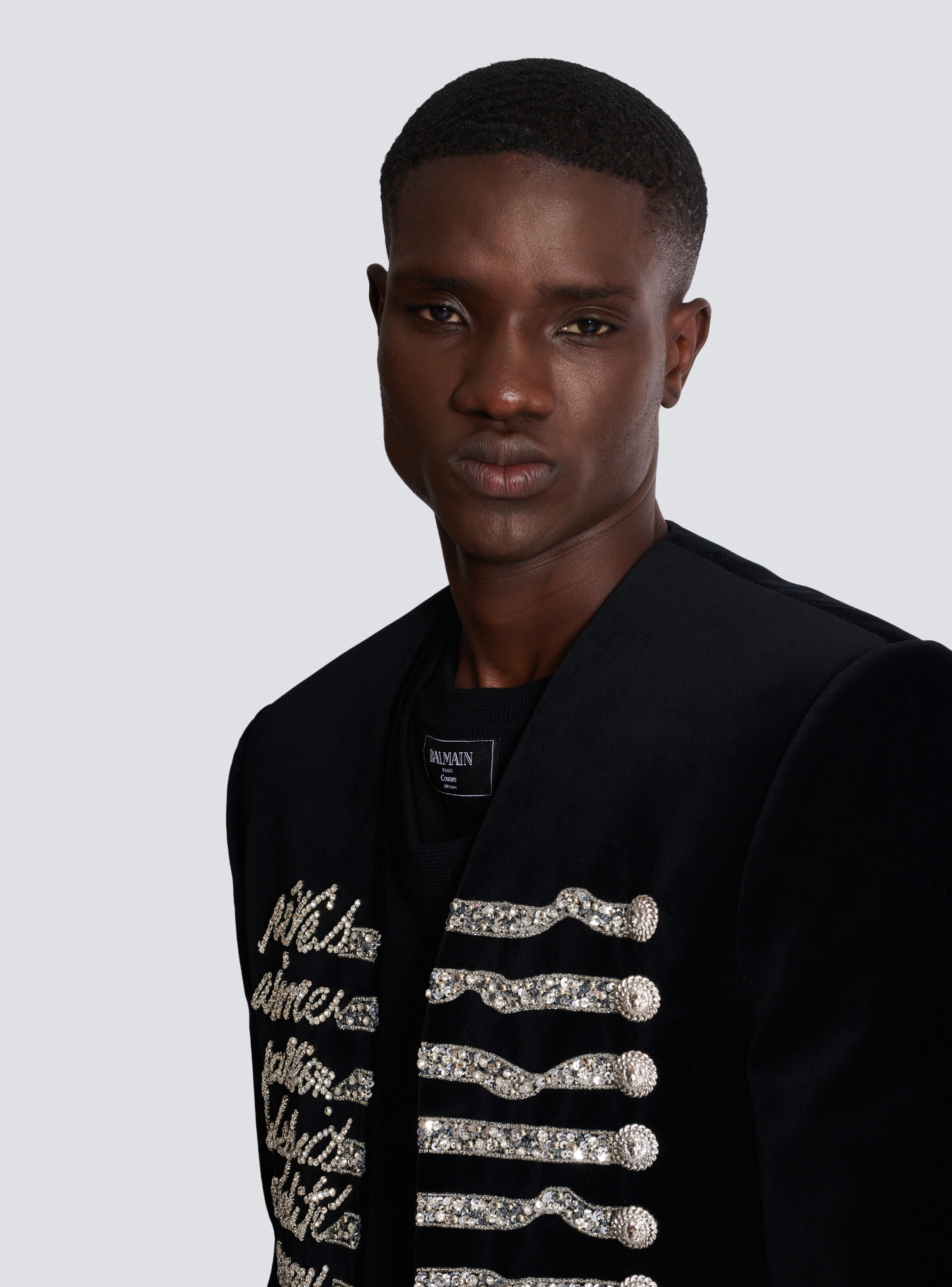 Cropped velvet jacket with "Love Letter" embroidery - 7