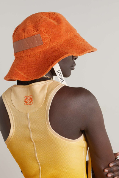 Loewe + Paula's Ibiza Anagram canvas and leather-trimmed terry bucket hat outlook