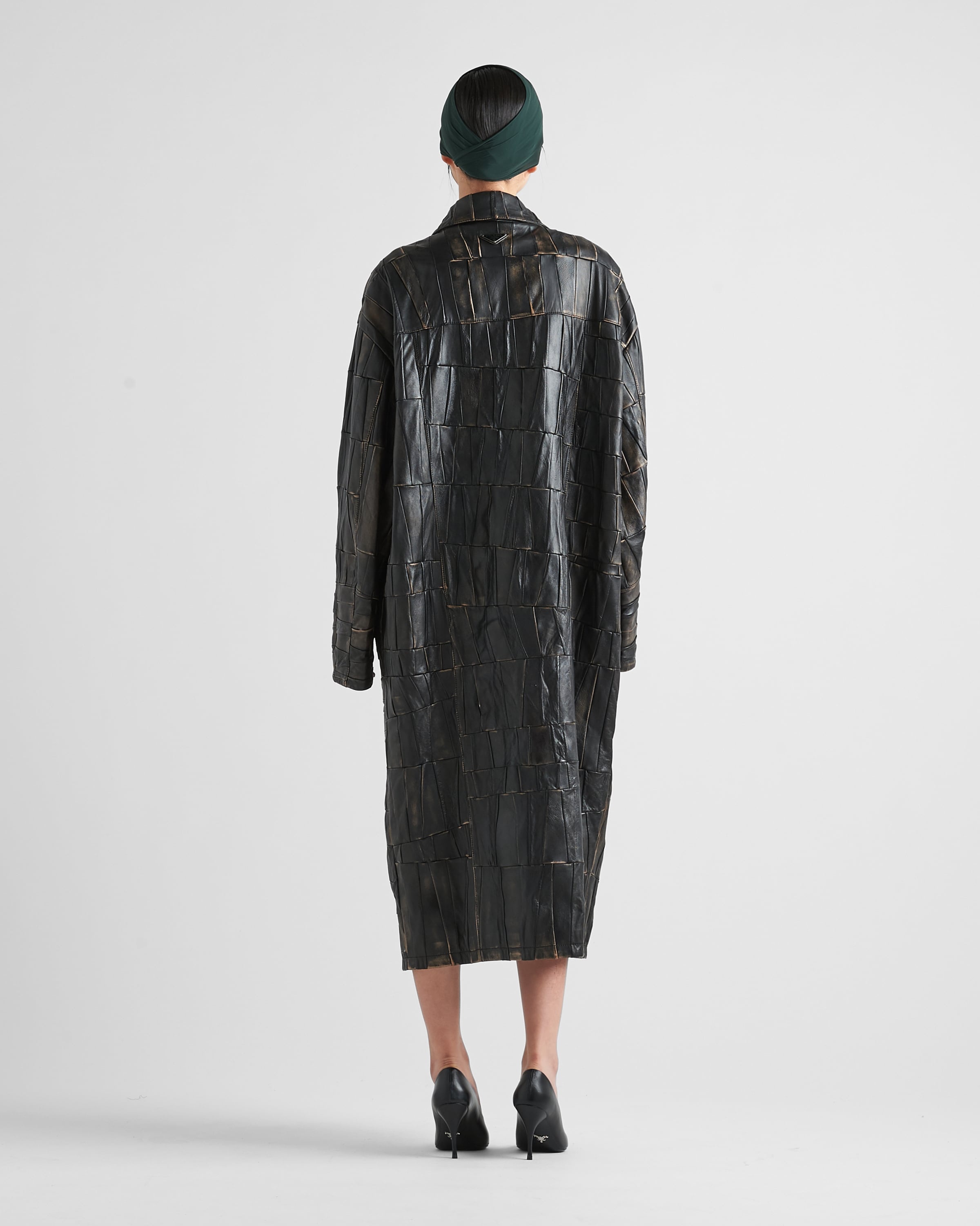 Nappa leather patchwork coat - 5