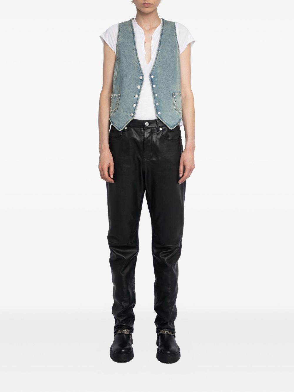 V-neck studded waistcoat - 2