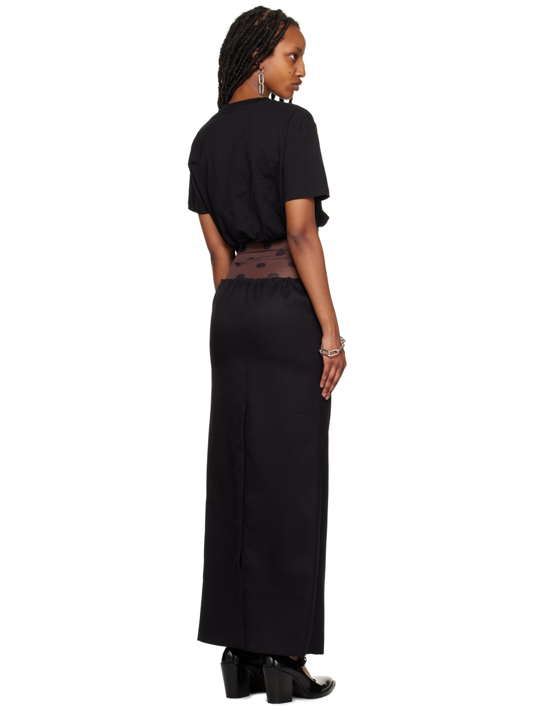 Black Paneled Maxi Dress - 3