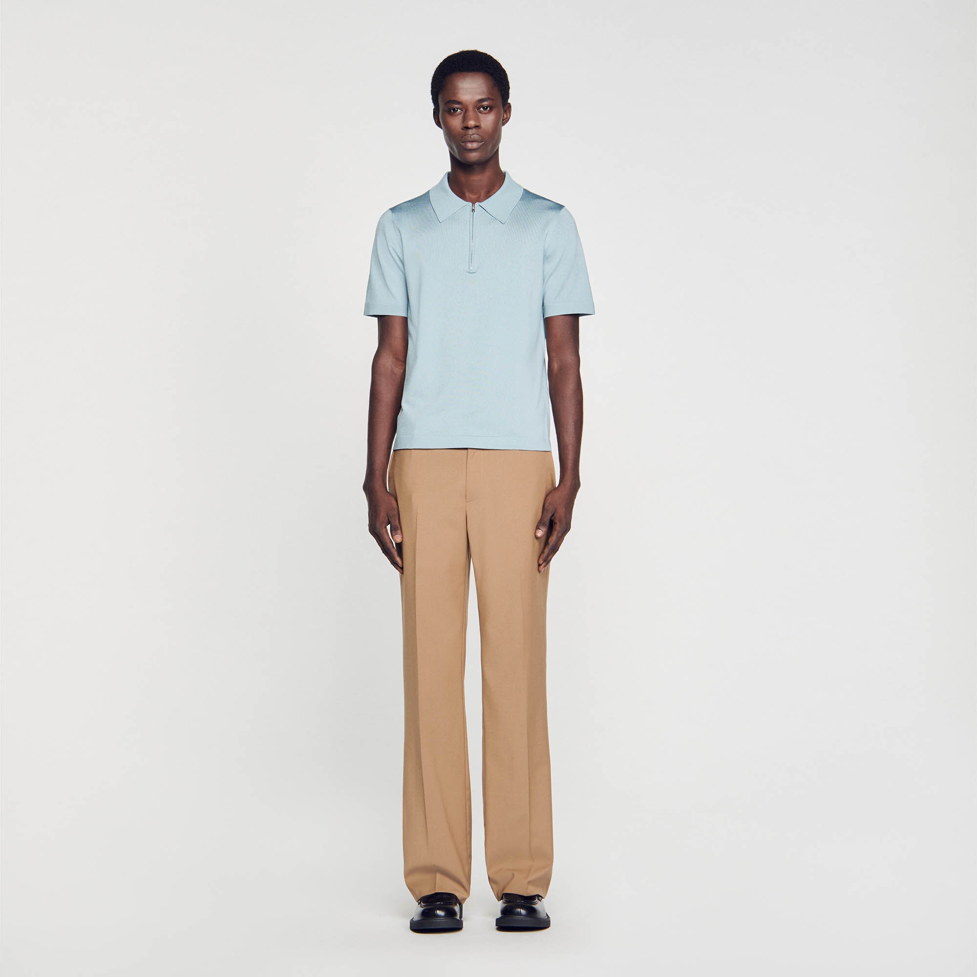 KNITTED POLO SHIRT WITH ZIP COLLAR - 3