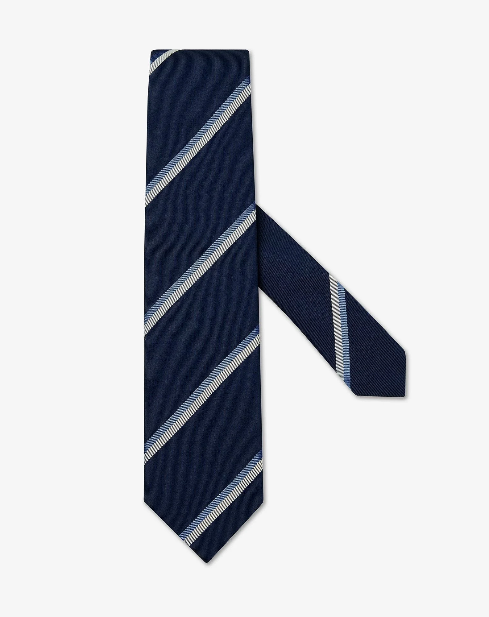 Regimental blue silk tie - 1