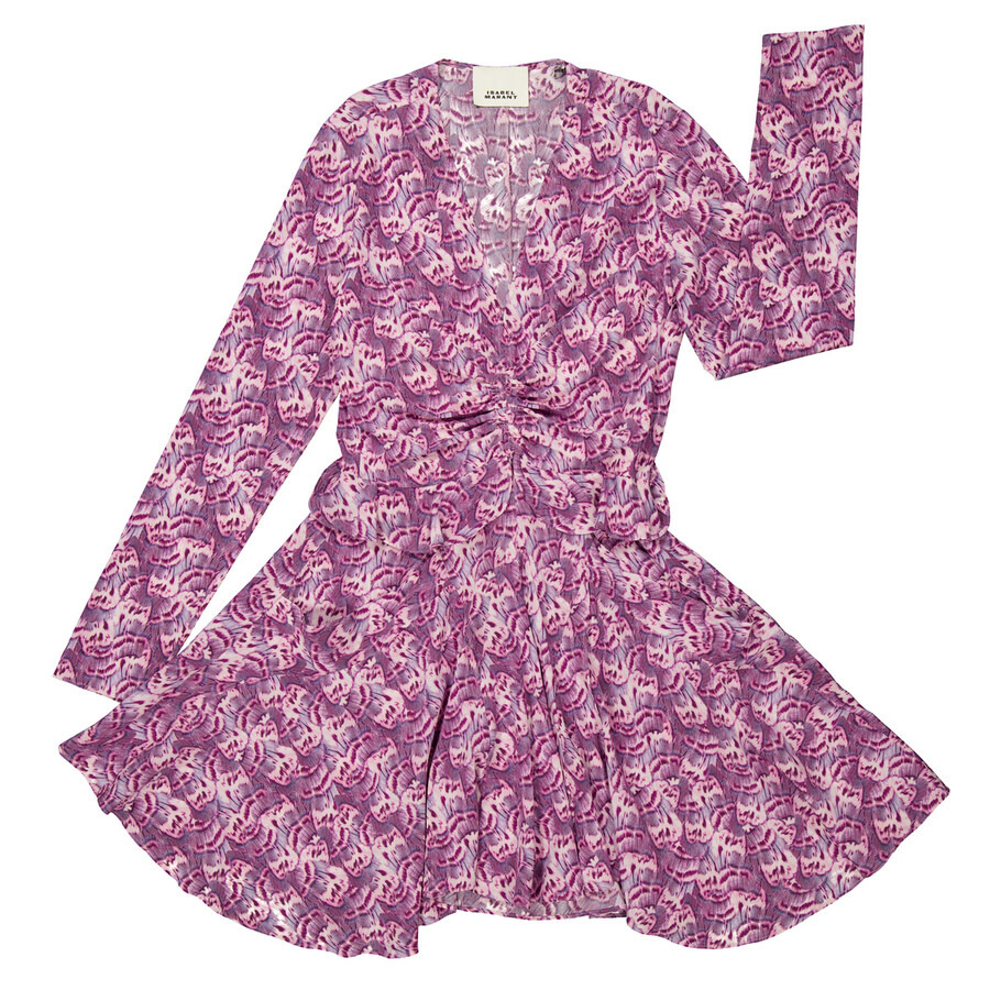 Isabel Marant Ladies Pink Usmara Printed Silk Dress - 2