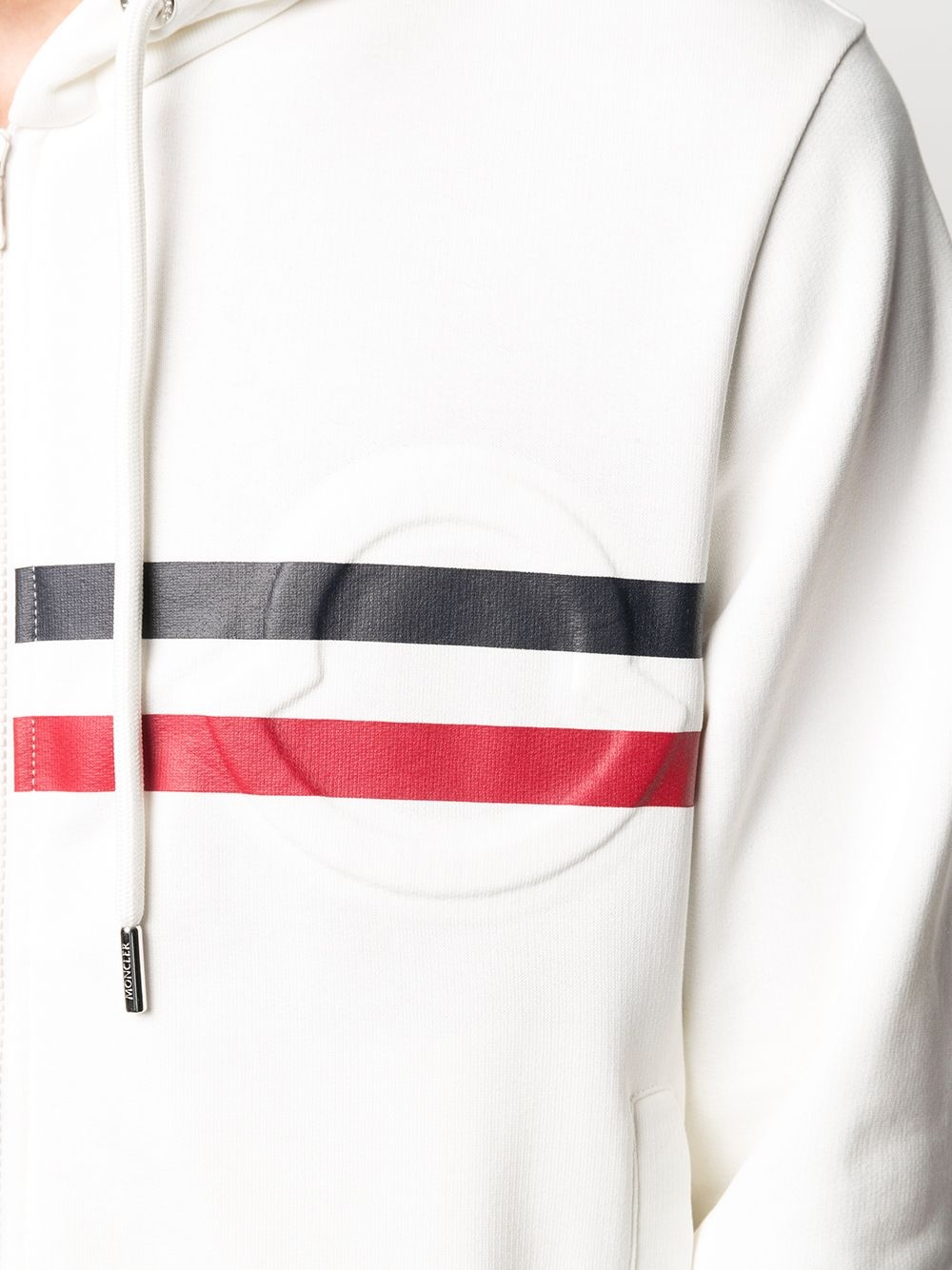 striped detail logo hoodie - 5