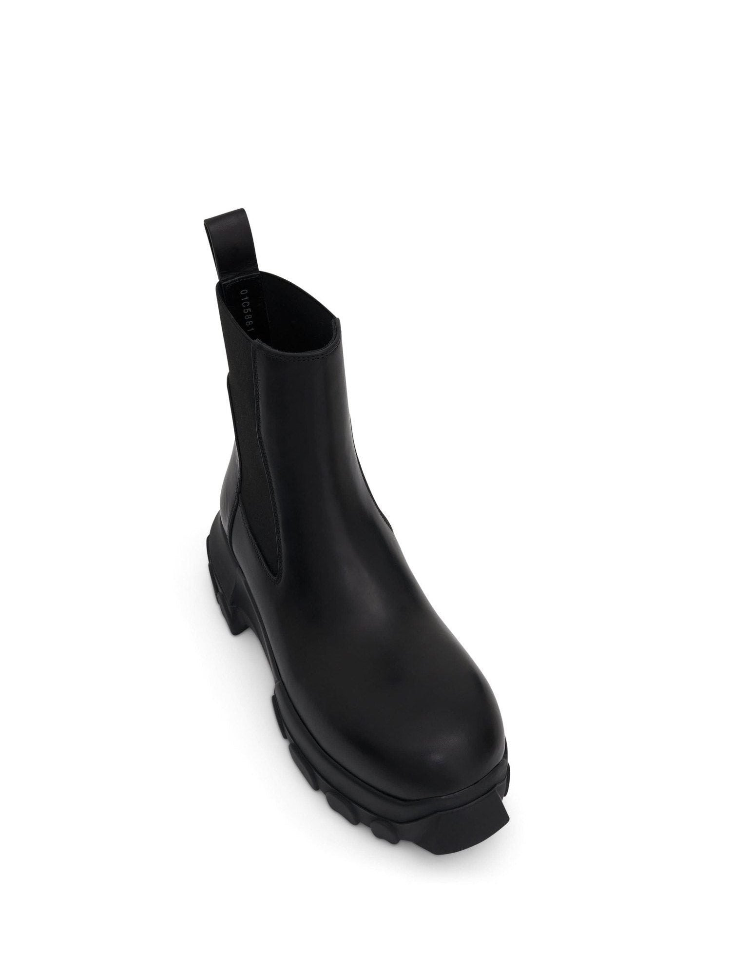 Beatle Bozo Tractor Leather Boots in Black - 3