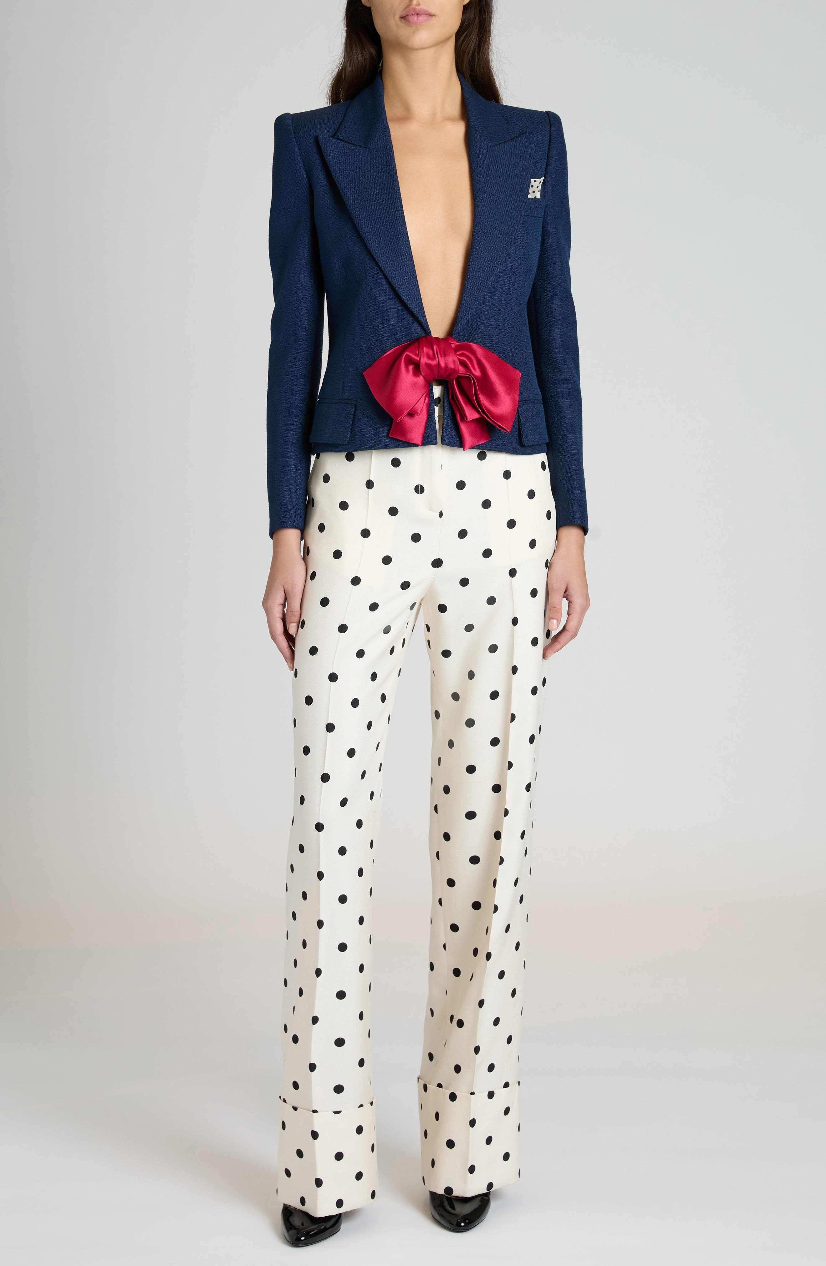 Valentino Garavani Bow Blazer in Provence Blue at Nordstrom - 7