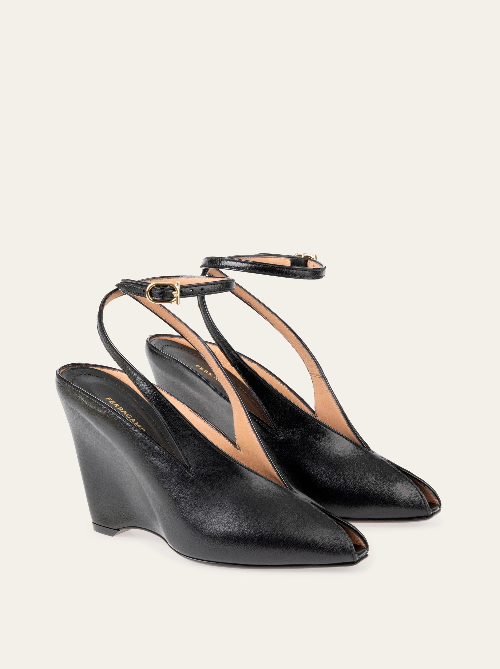 Peep toe wedge sandal - 2