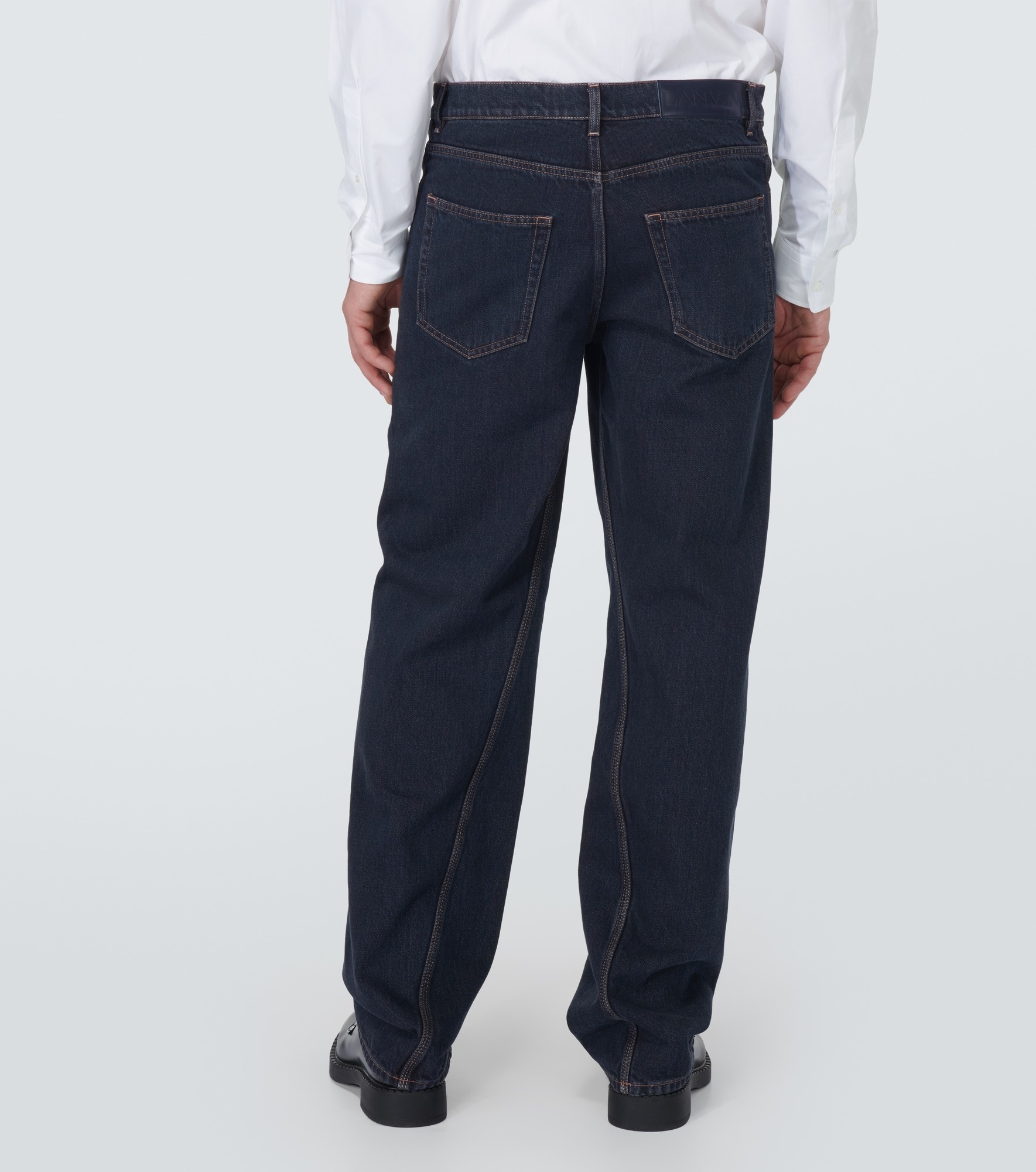 Paneled straight jeans - 4