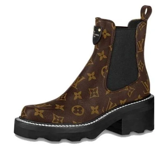 (WMNS) LOUIS VUITTON LV Beaubourg Ankle Boots 'Brown Monogram' 1A8QCL - 1