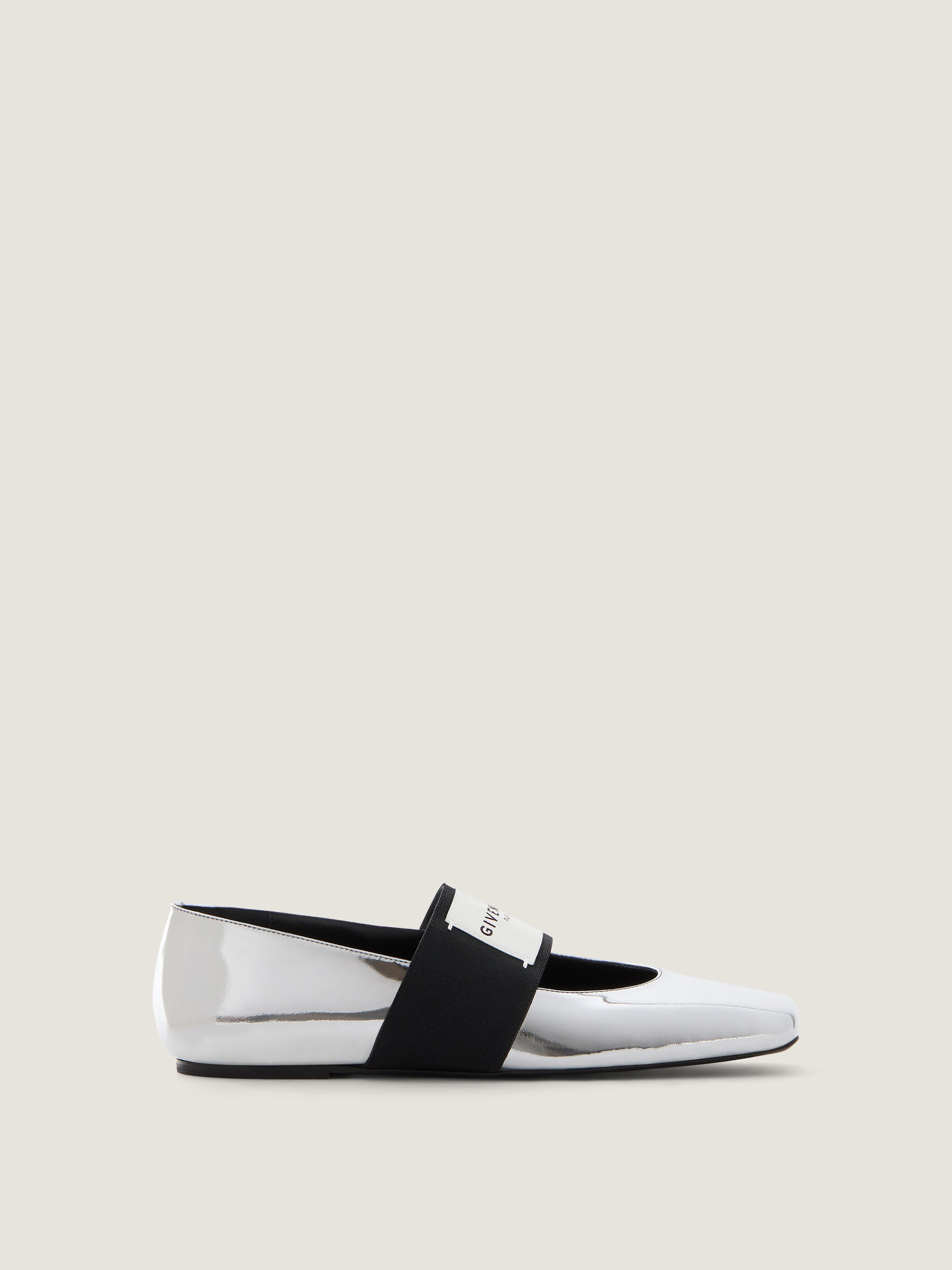 SLICED SQUARE BALLERINAS IN MIRROR EFFECT LEATHER - 2