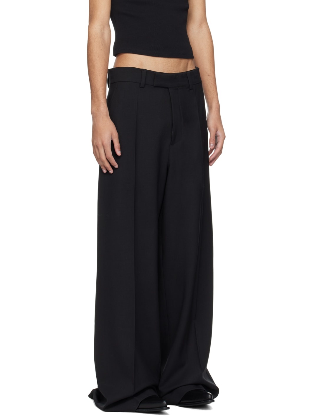 Black Wide-Leg Trousers - 2