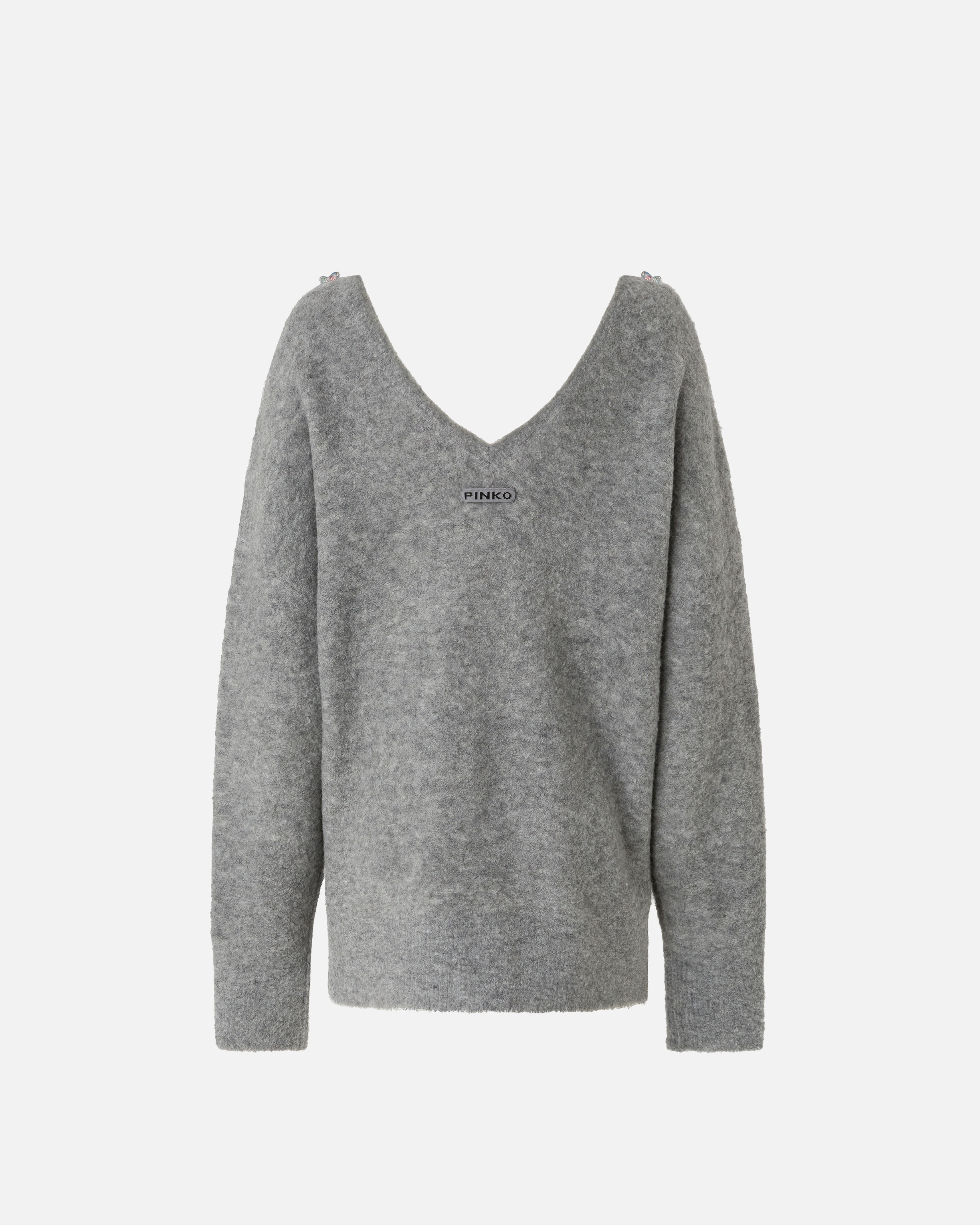 COMFORT WOOL SWEATER WITH EMBROIDERY ON THE NECKLINE - 6