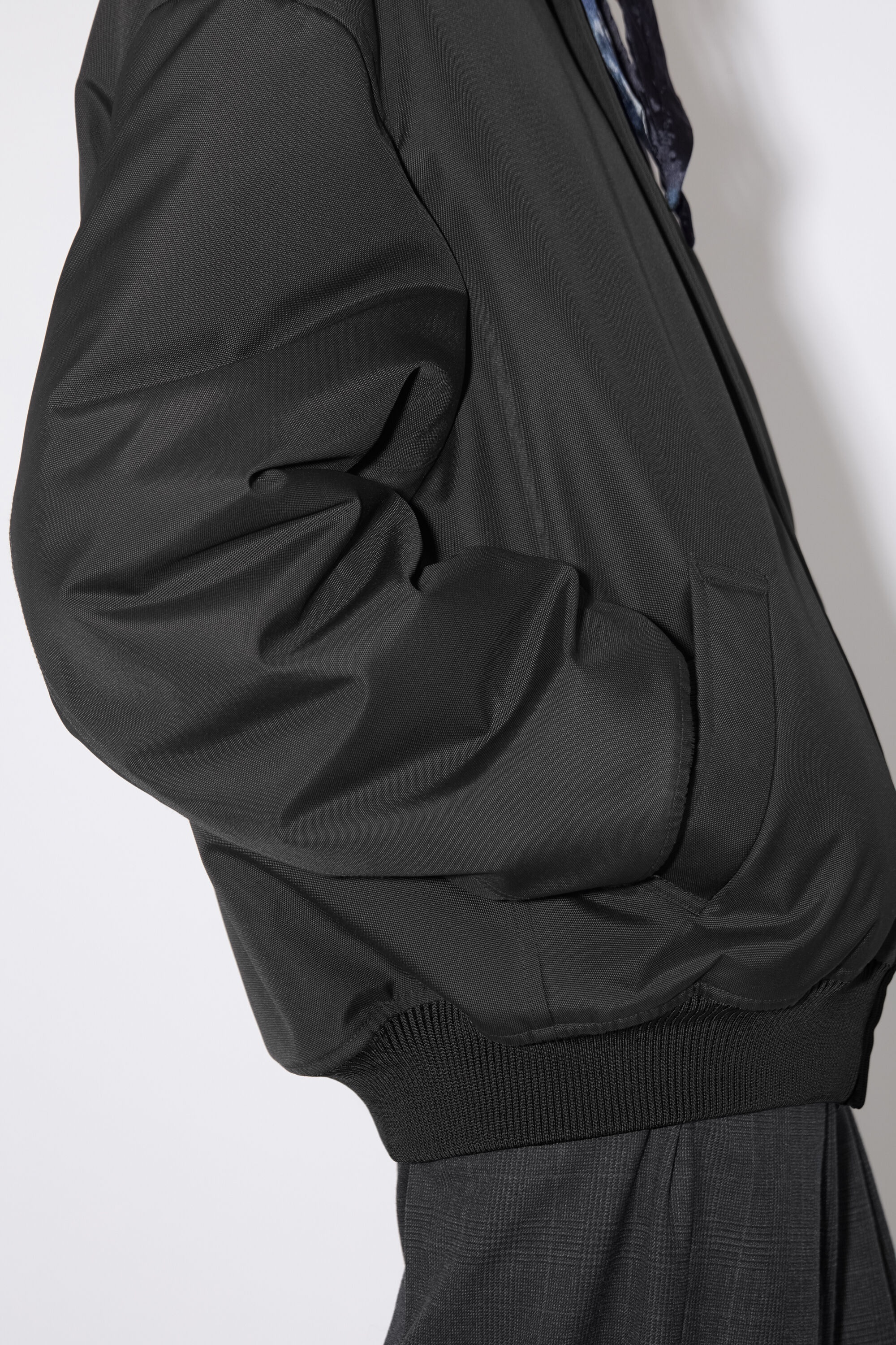 Shearling collar jacket - Black - 5