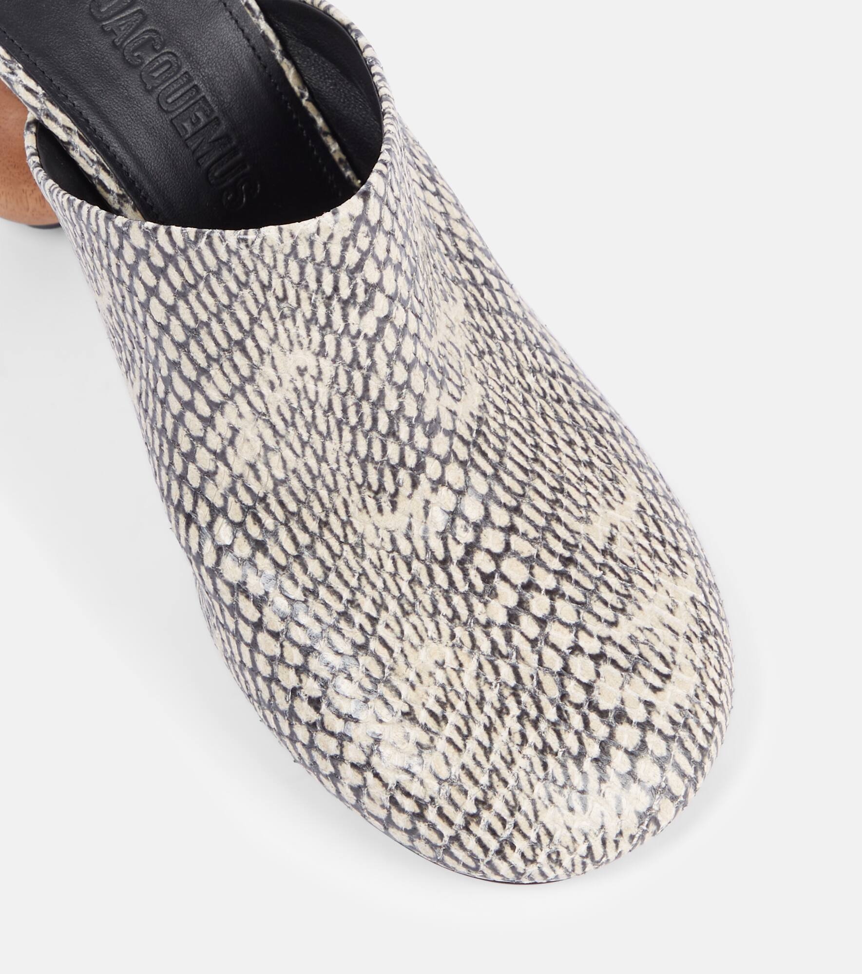 Bisou embossed leather mules - 5