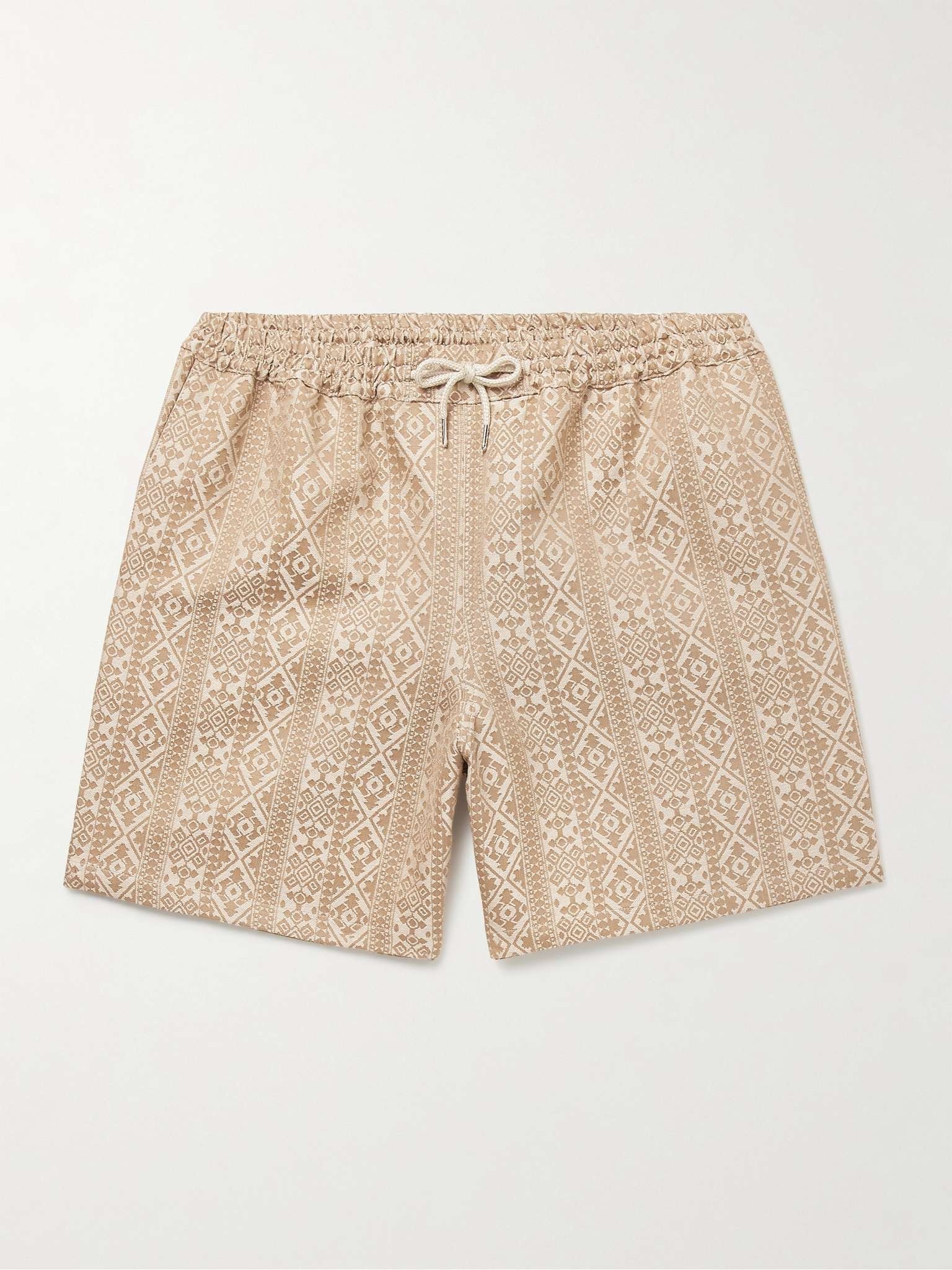 Volta Straight-Leg Linen and Cotton-Blend Jacquard Drawstring Shorts - 1