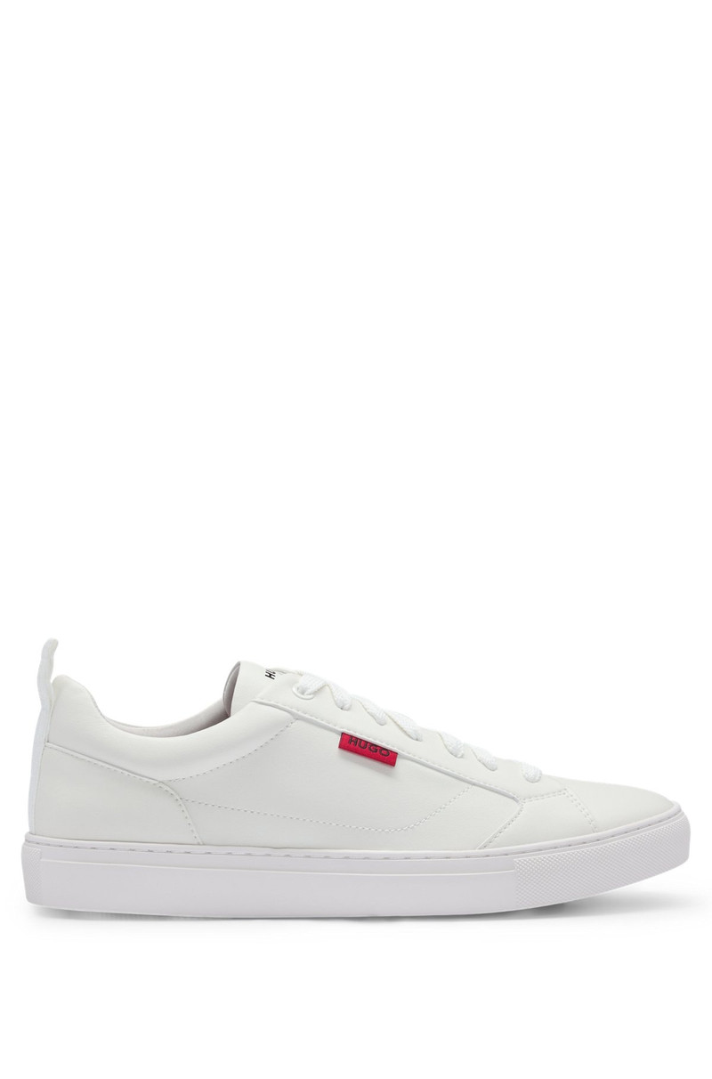 CUPSOLE TRAINERS IN FAUX LEATHER WITH LOGO FLAG 1