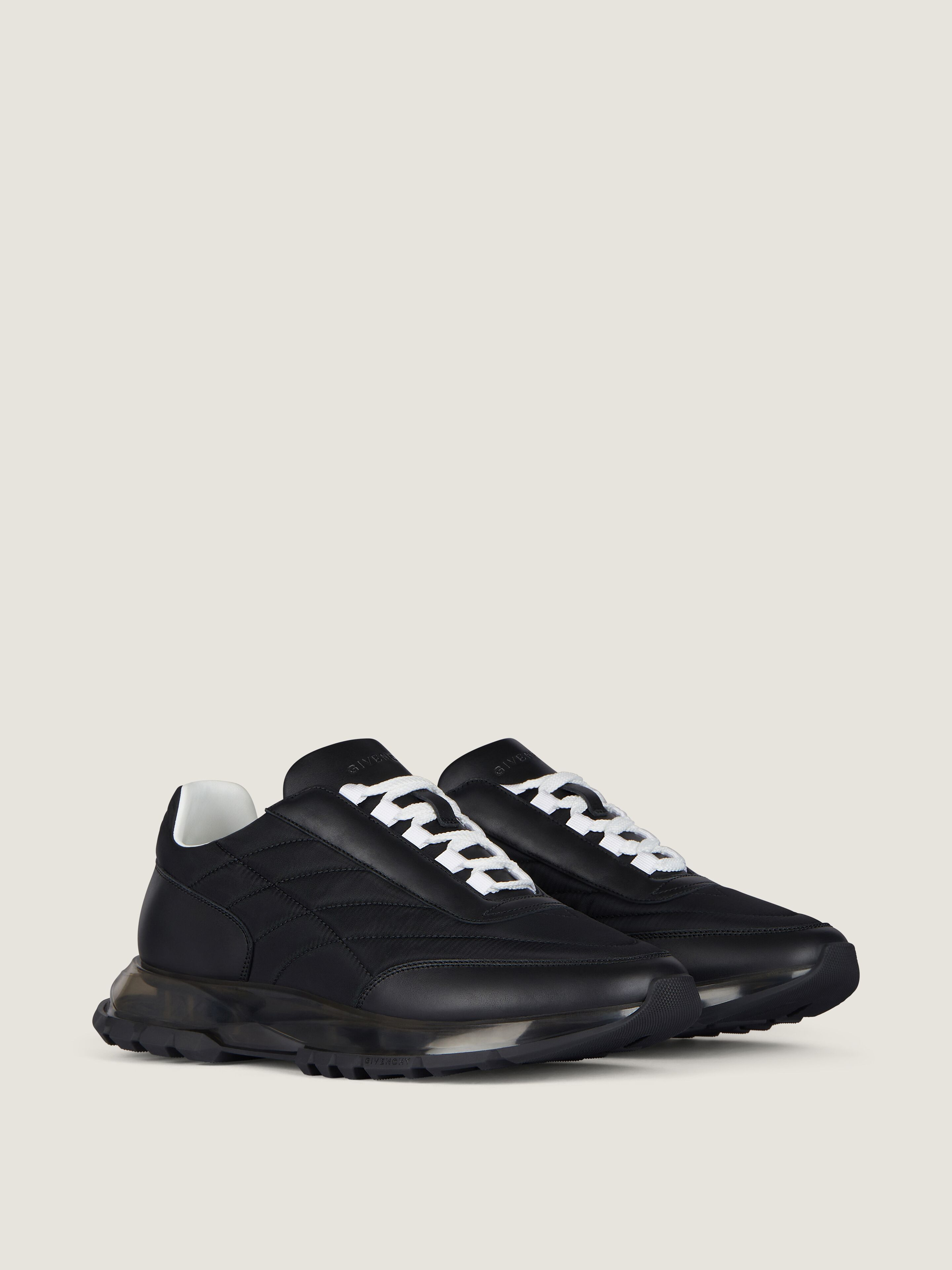 TRAINERS SNEAKERS IN PADDED NYLON AND LEATHER - 1