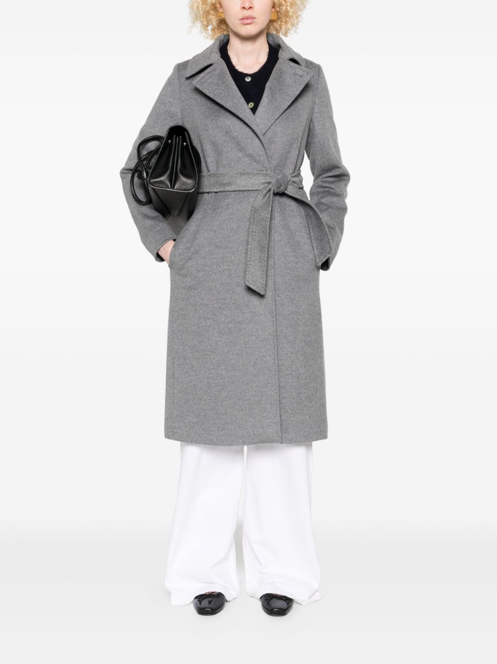 belted double-breasted coat - 2