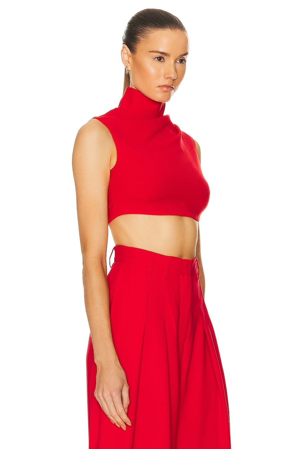 Turtleneck Sleeveless Crop Top - 2