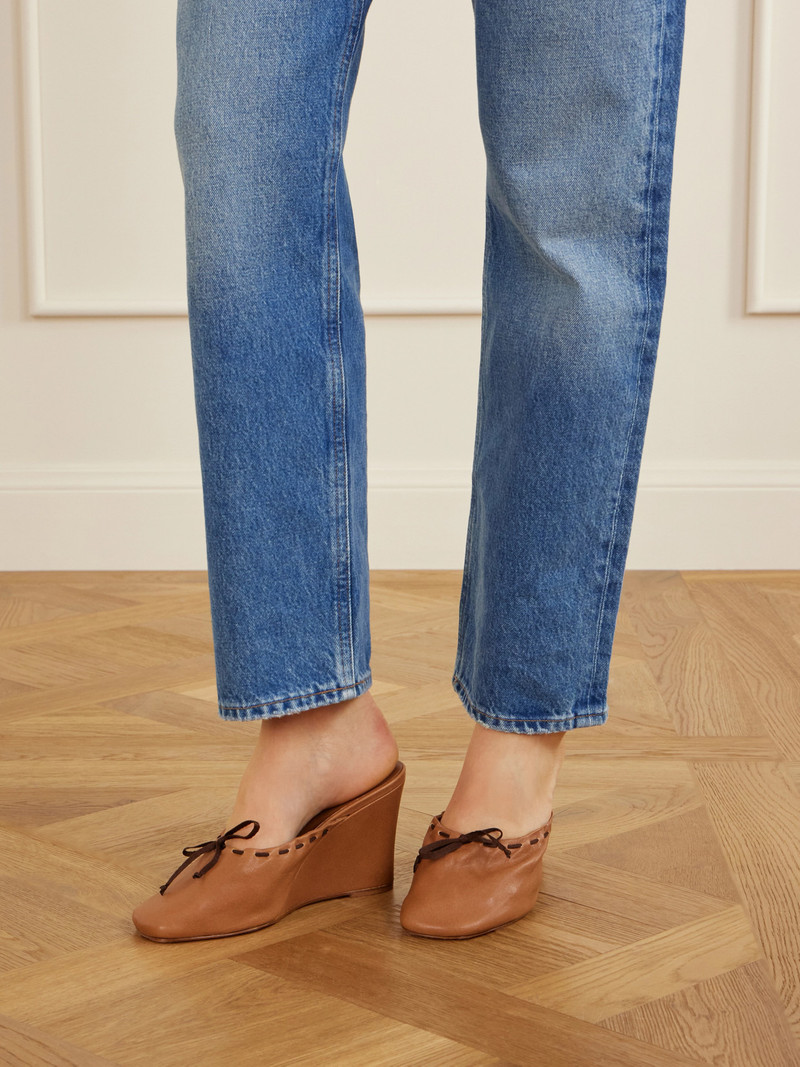 MARYAM NASSIR ZADEH Ballet Leather Wedge Mules outlook