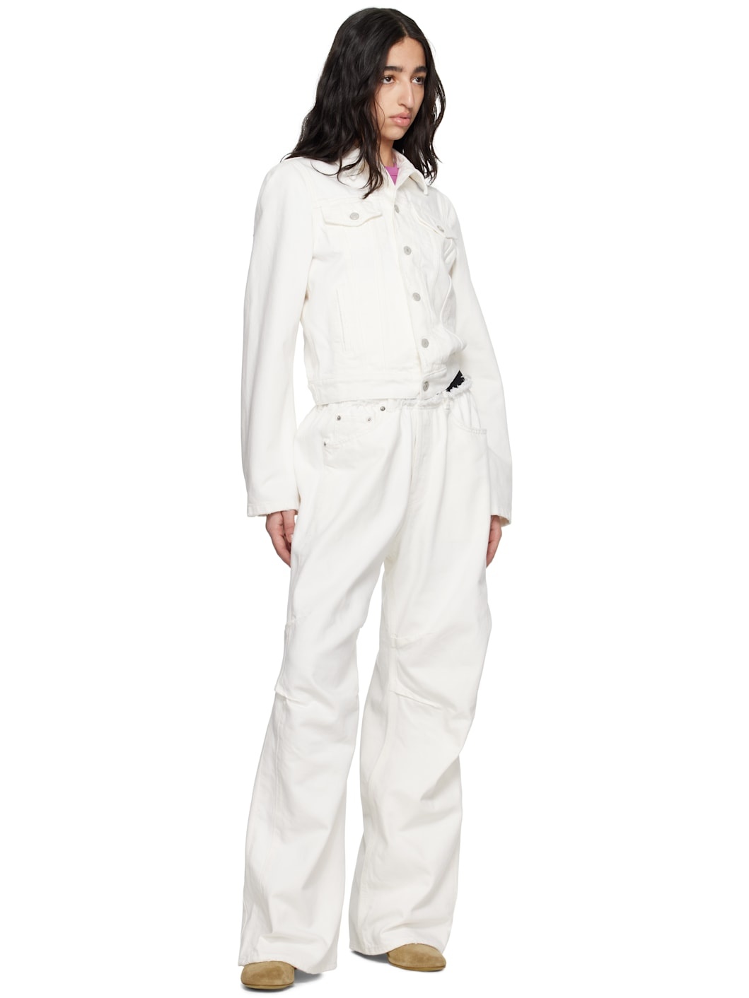 White Knee Jeans - 4