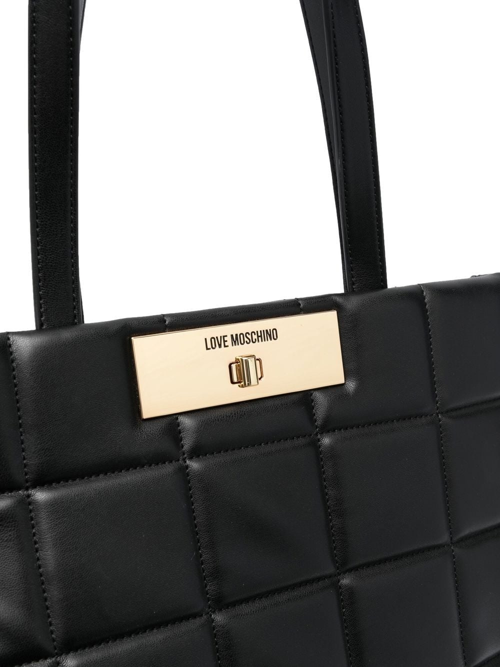 quilted logo-plaque tote bag - 4