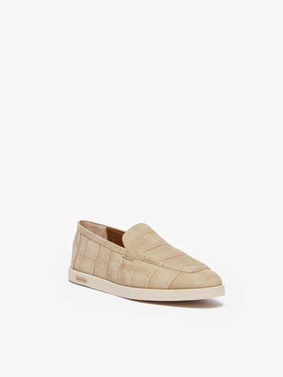 Max Mara SOFTLOAFER Crocodile-embossed leather loafers outlook