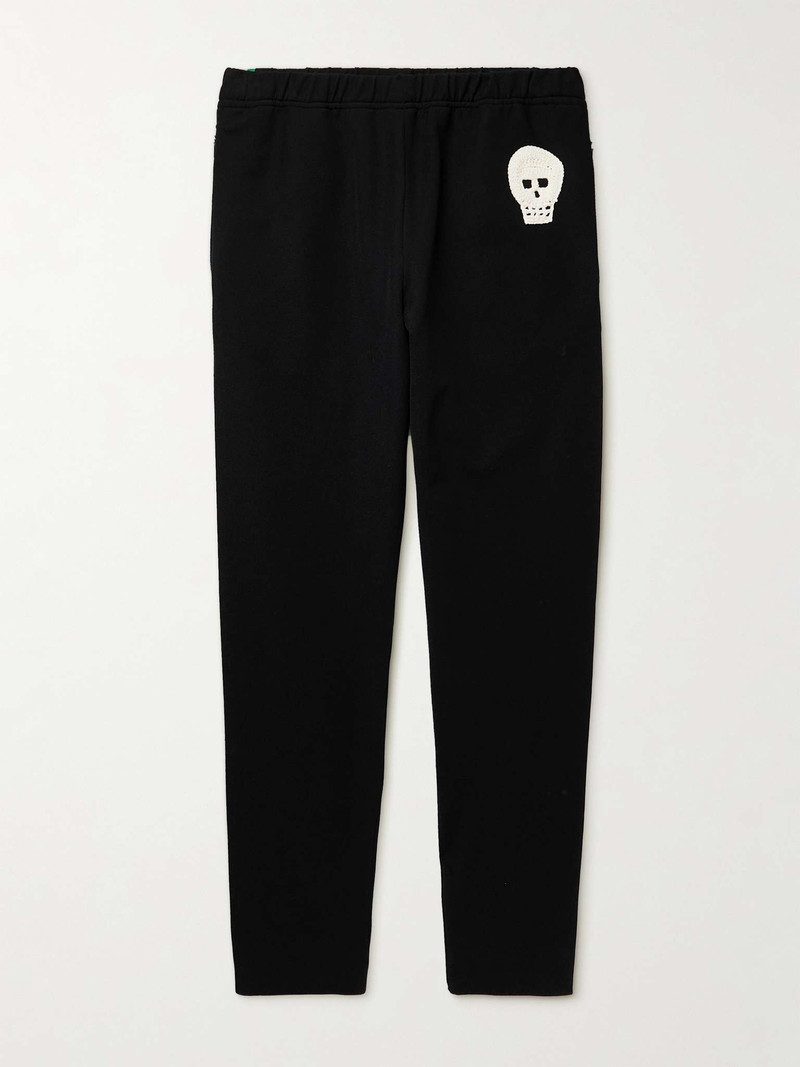 Alexander McQueen Slim-Fit Satin and Crochet-Trimmed Drill Sweatpants outlook