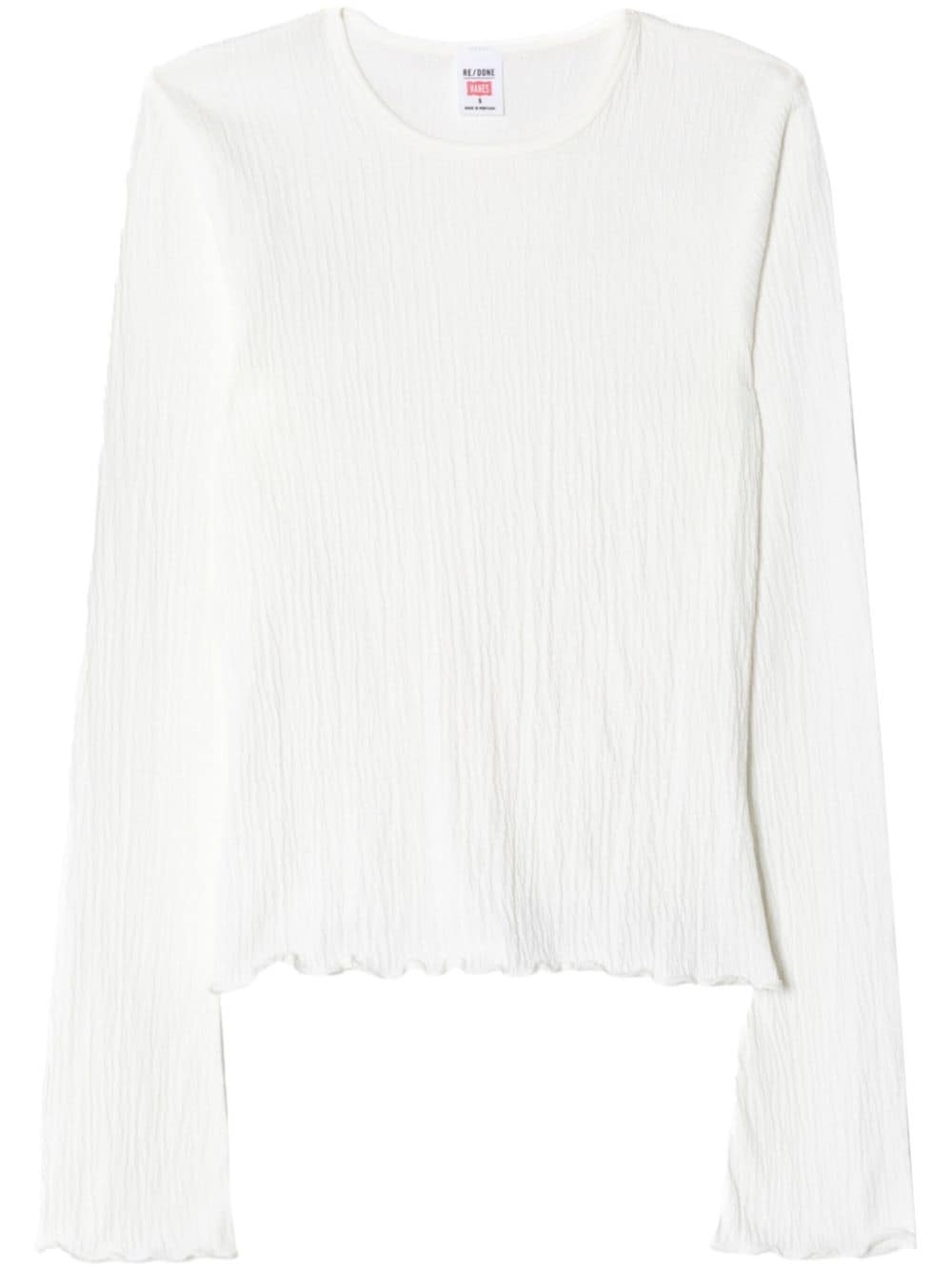 bell-sleeved crinkled top - 1