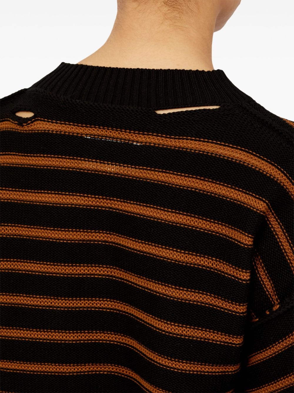 striped cotton knit cardigan - 7