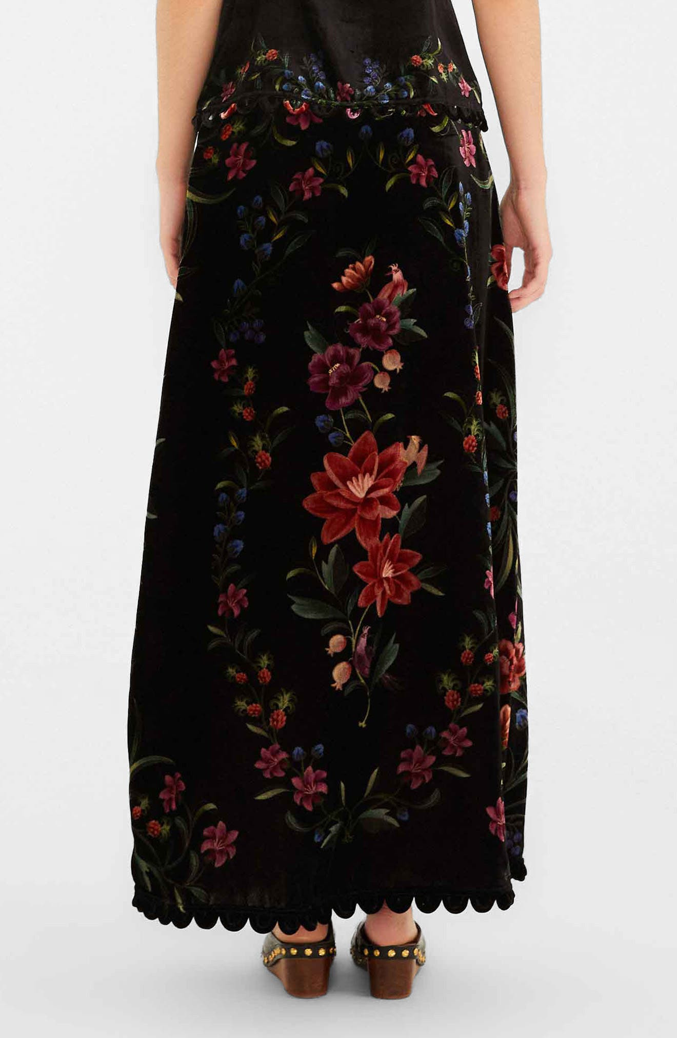 FARM Rio Belle Garden Midi Skirt in Belle Garden Black at Nordstrom - 2