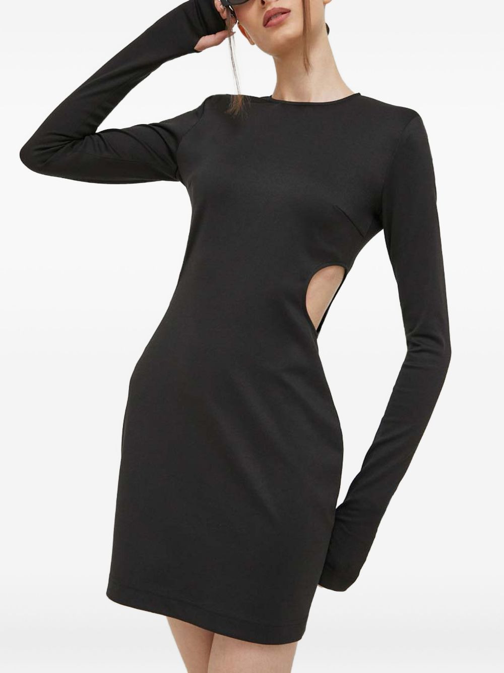 long-sleeve cut-out mini dress - 3