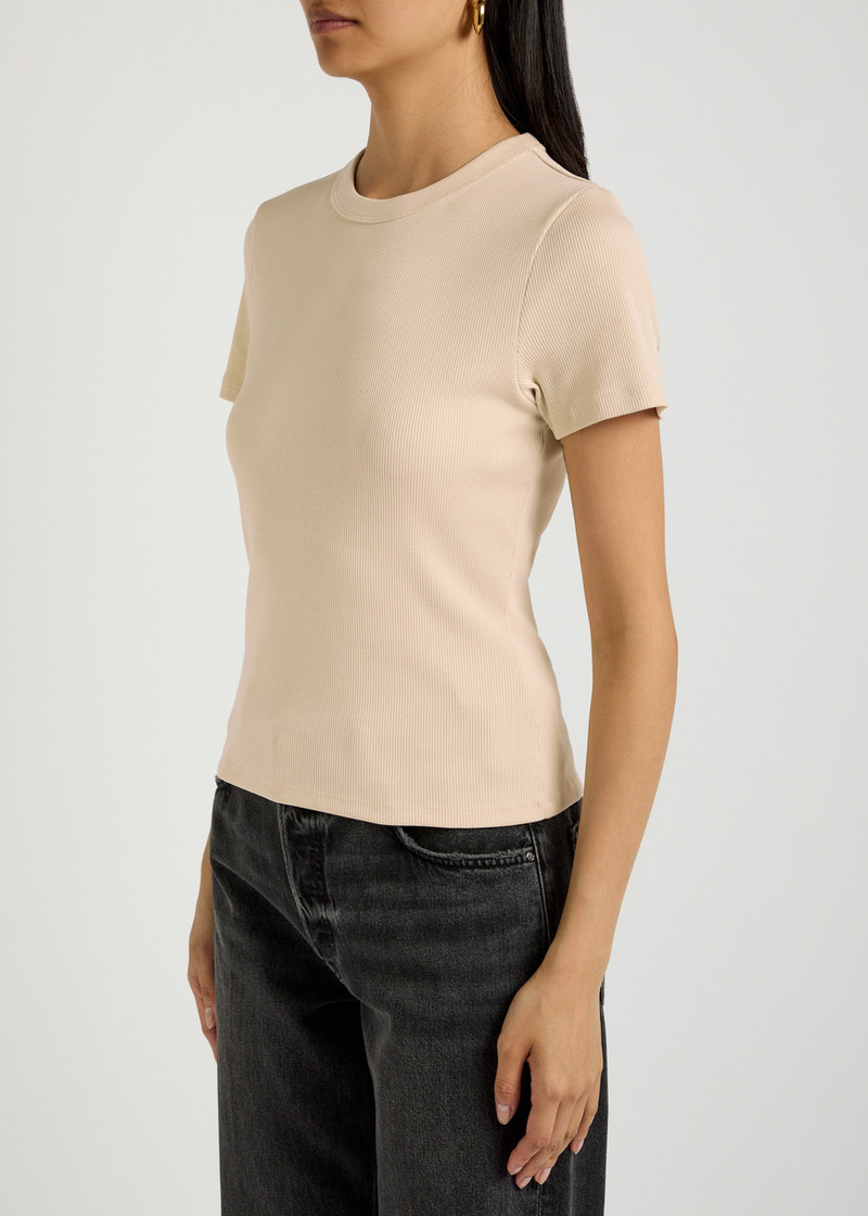 VERONICA BEARD Veronica Beard Pruitt Ribbed Stretch-cotton T-shirt outlook