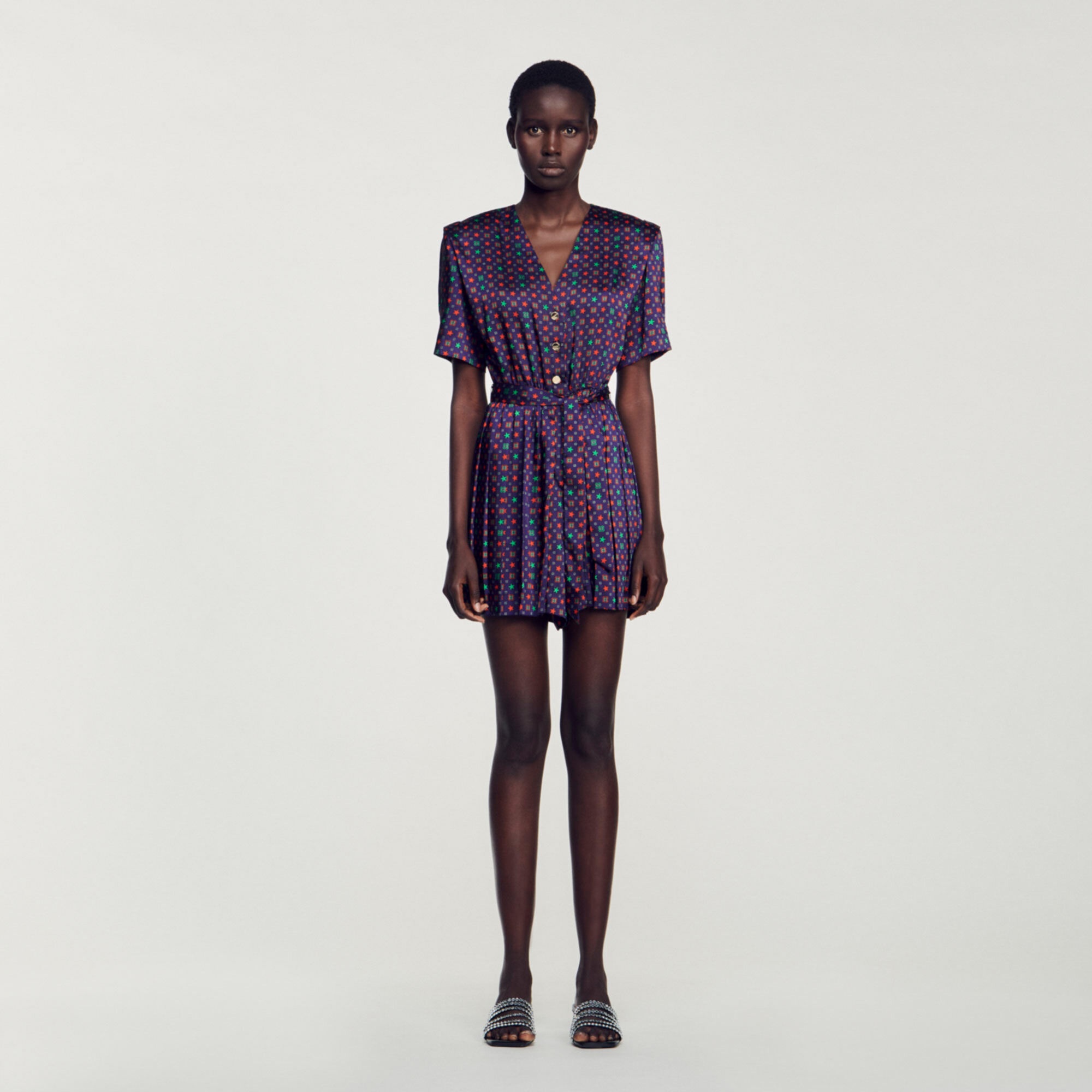 PRINTED SATIN PLAYSUIT - 3