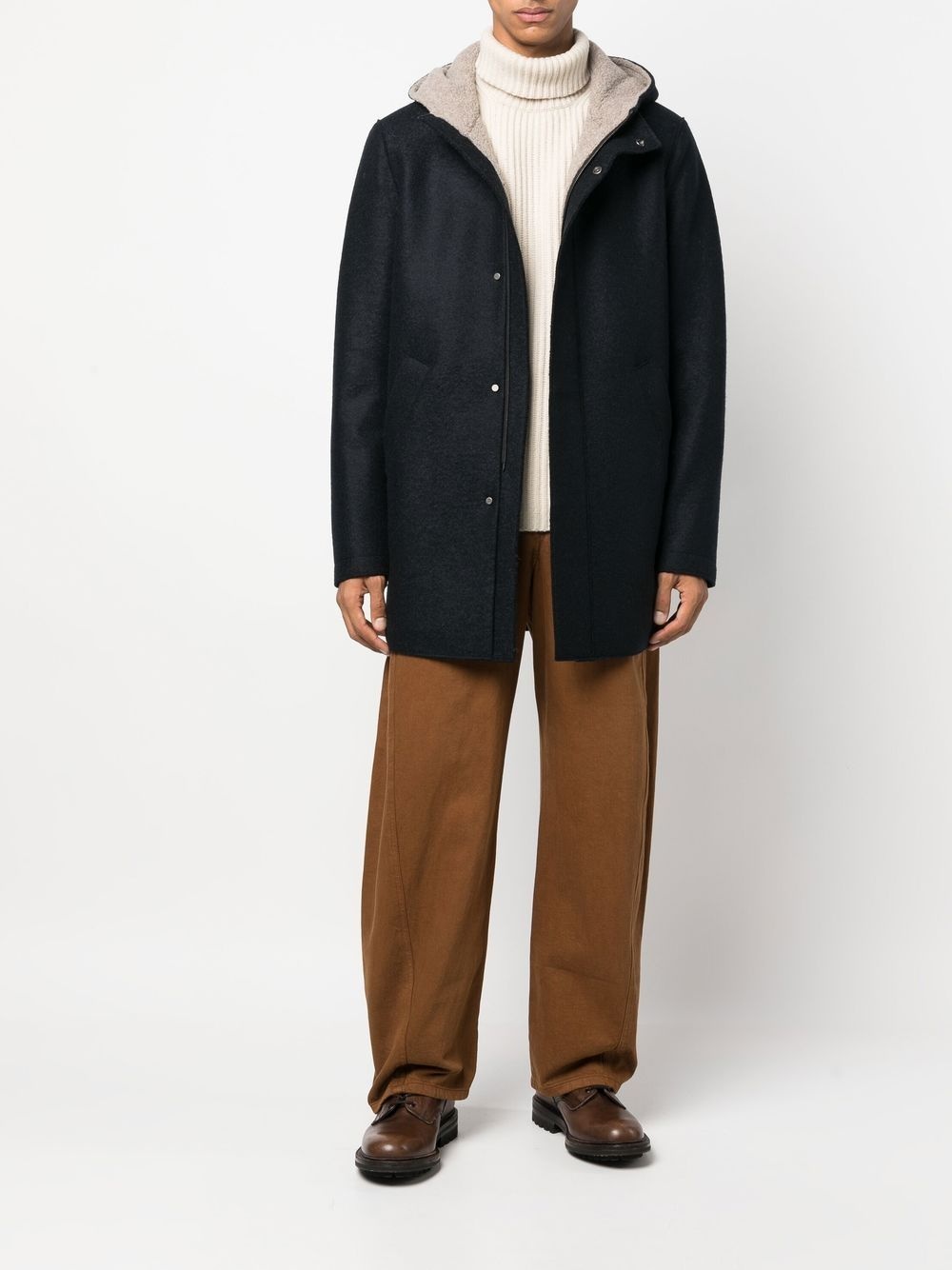 hooded felt coat - 2