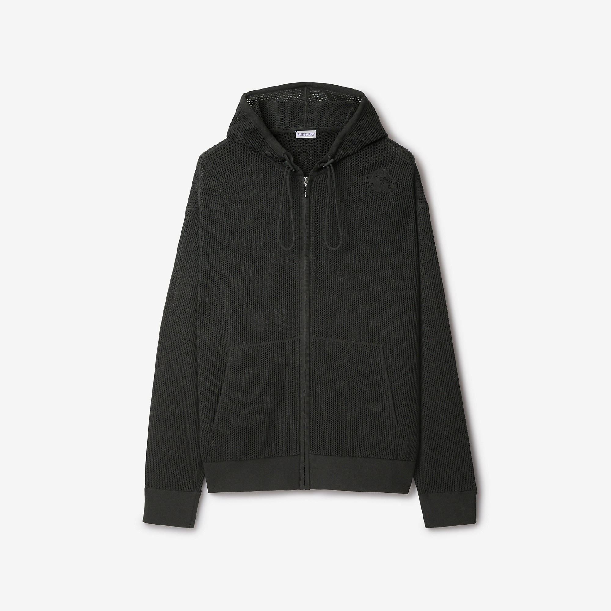 Silk Cotton Mesh Zip Hoodie - 1