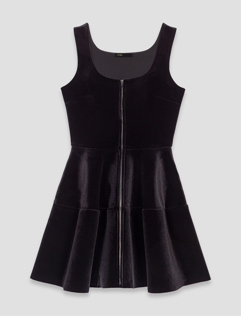 Mini velvet skater dress 1