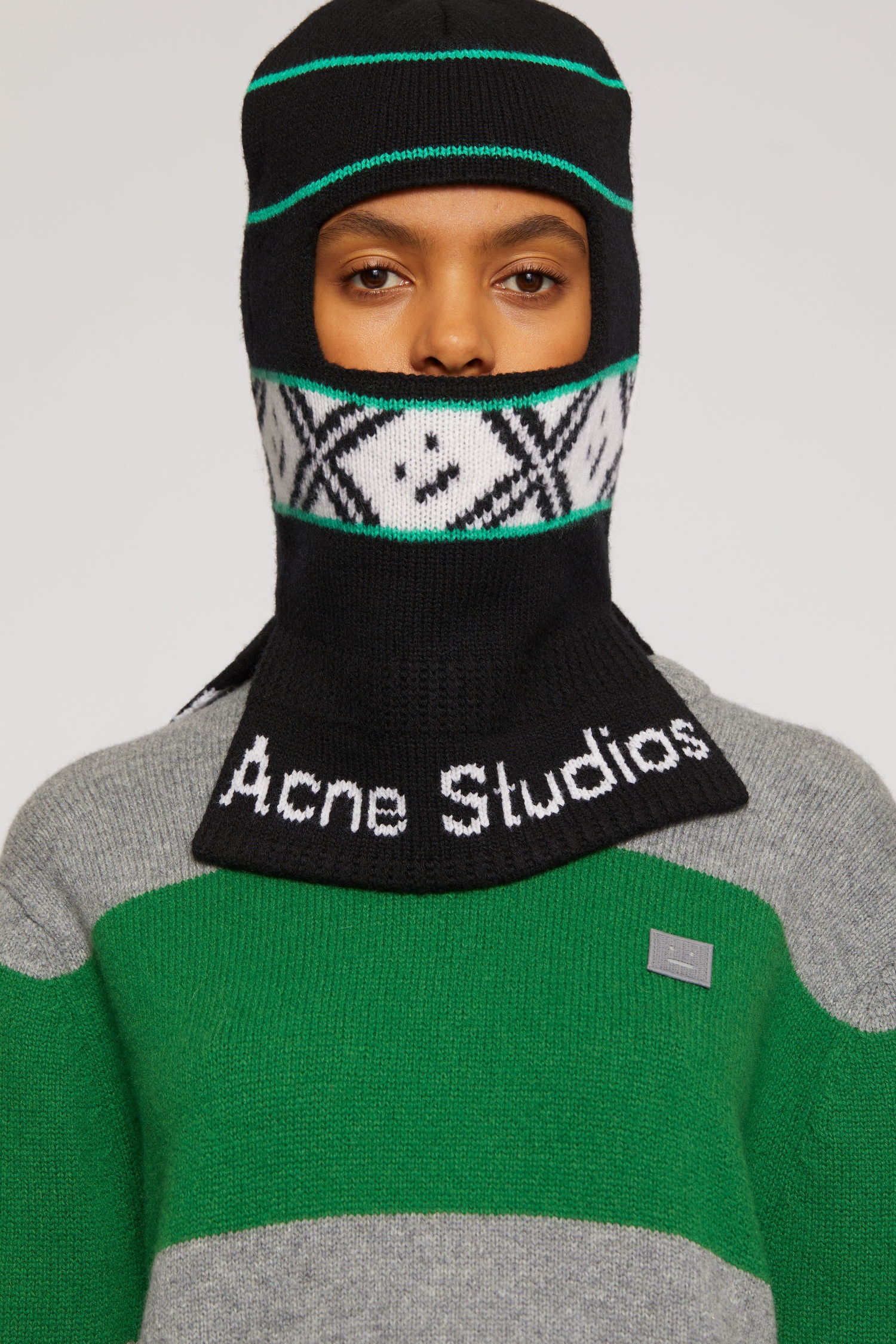 Logo jacquard balaclava black multicolor - 5