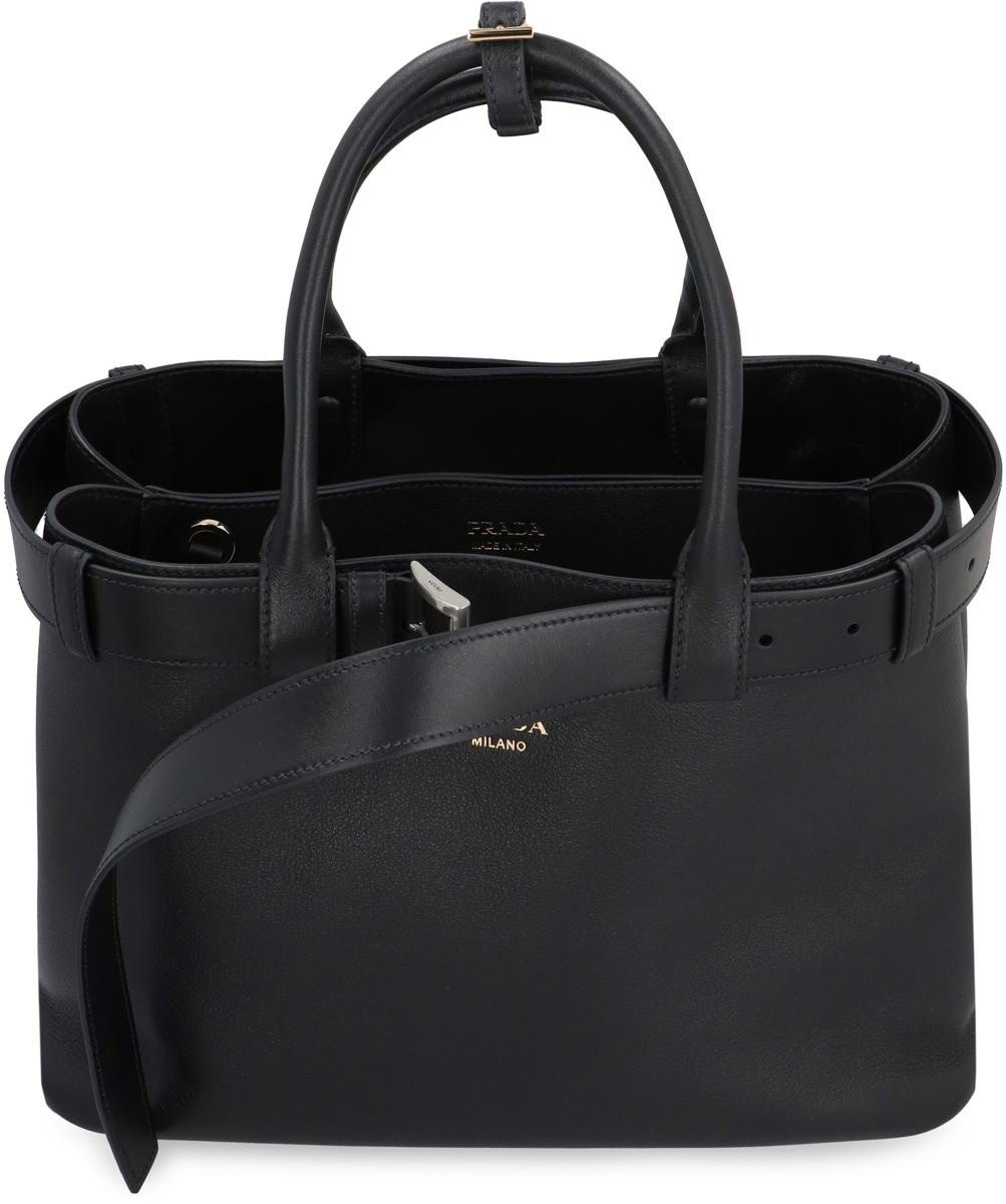 PRADA PRADA BUCKLE LEATHER BAG - 6