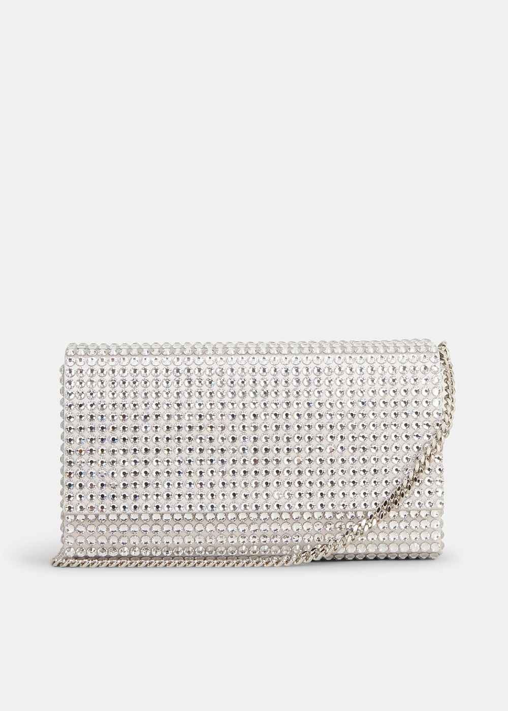 Silver Satin Super Amini Paloma Clutch - 1