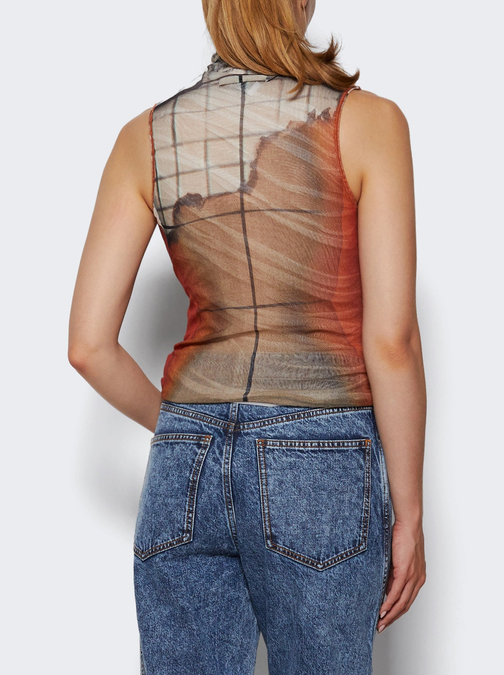 Mesh Tank Top Fire Print - 4