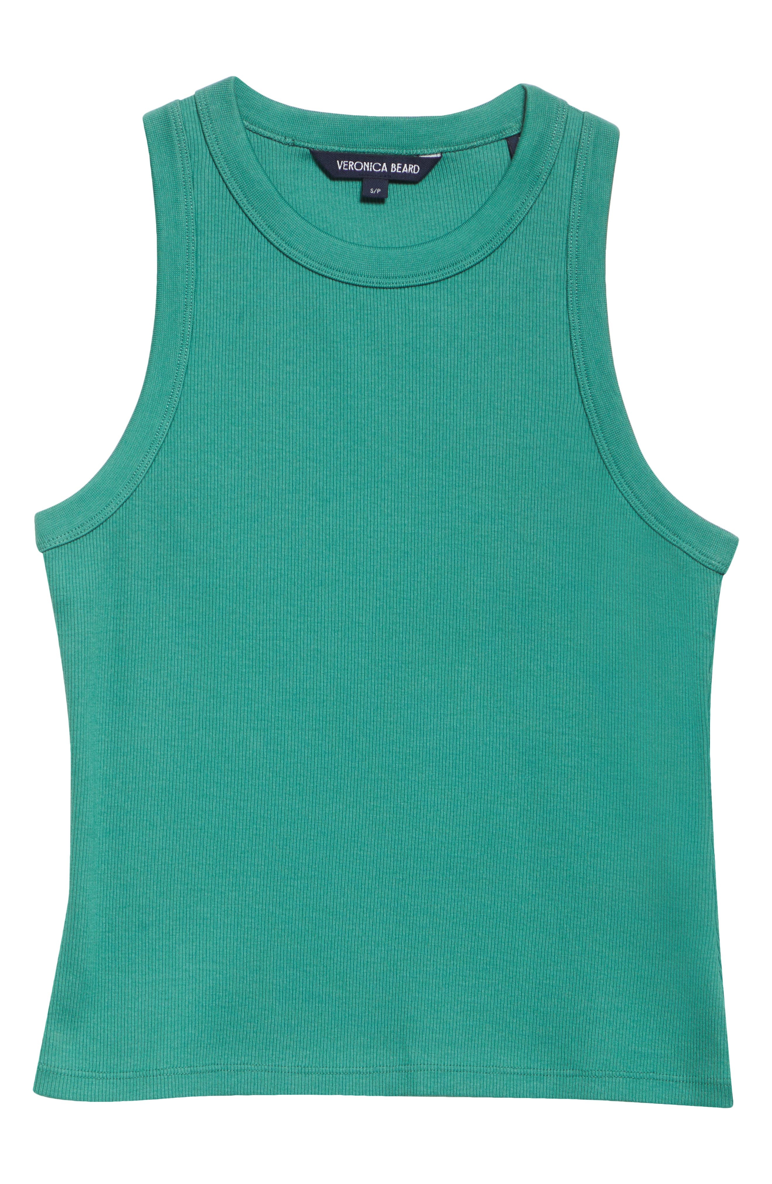 Veronica Beard Jordyn Rib Crop Tank in Clover at Nordstrom - 6