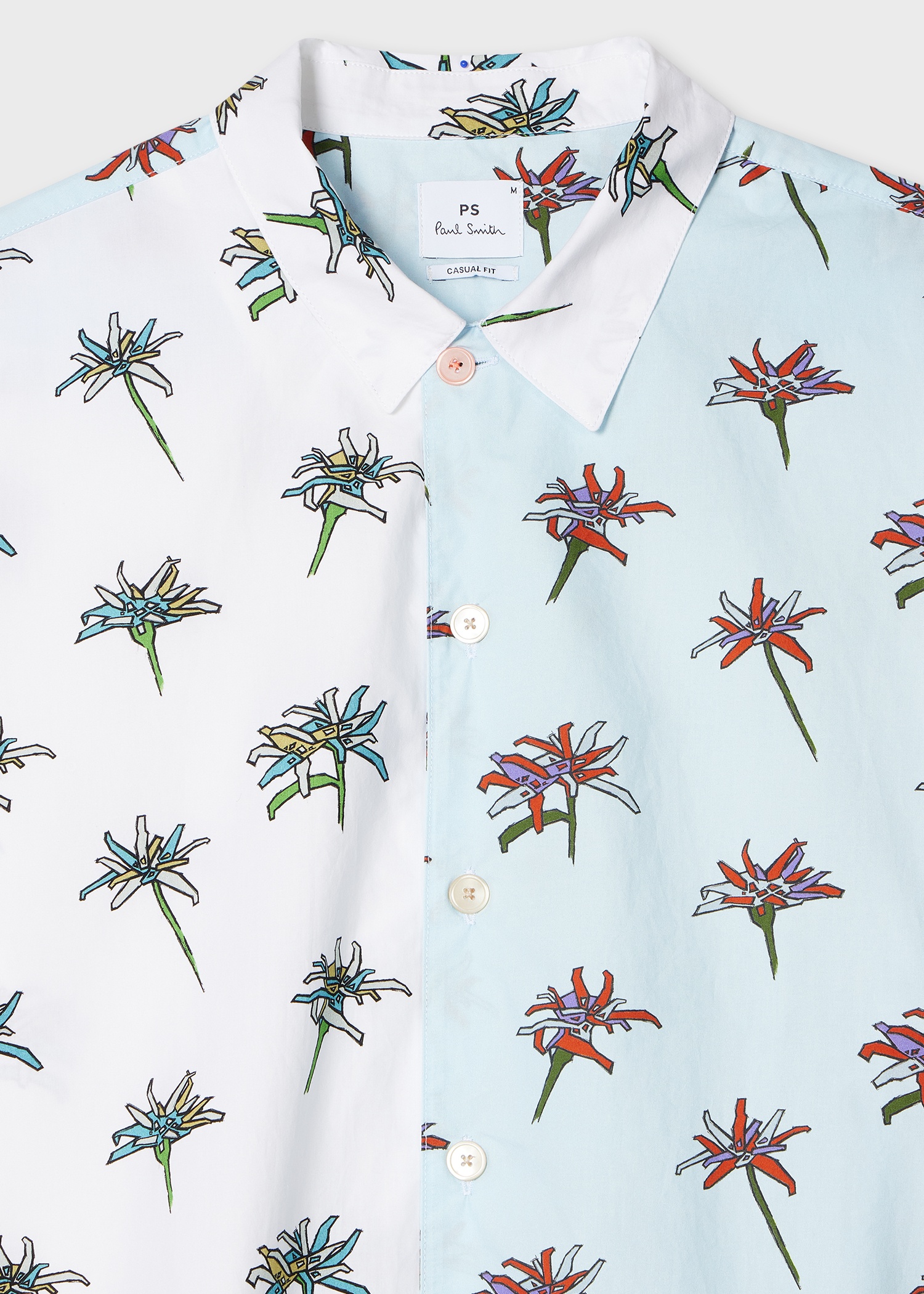 White And Blue 'Edelweiss' Print Short-Sleeve Shirt - 4