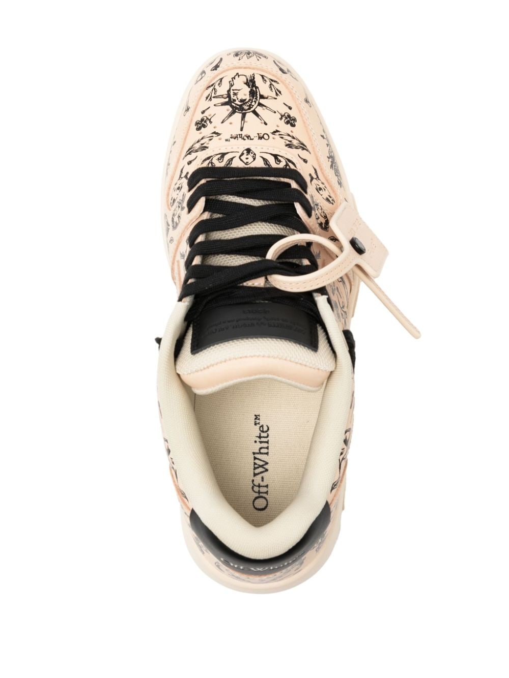 Out Of Office graphic-print leather sneakers - 4